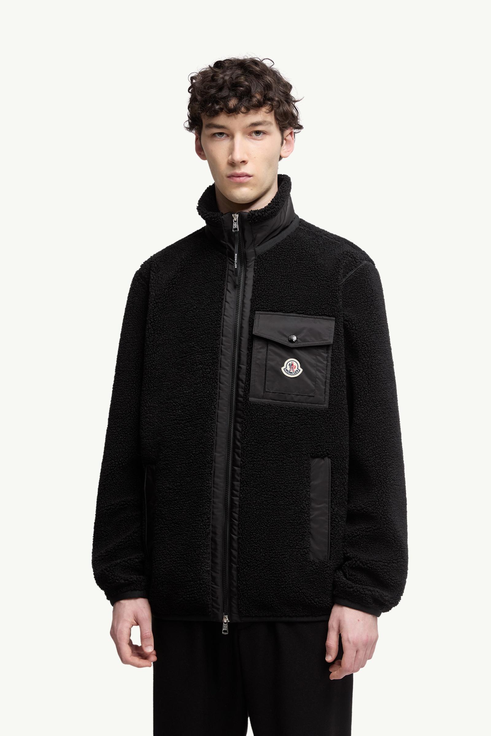 Moncler Teddy Zip-Up Sweatshirt With Pocket Black Black