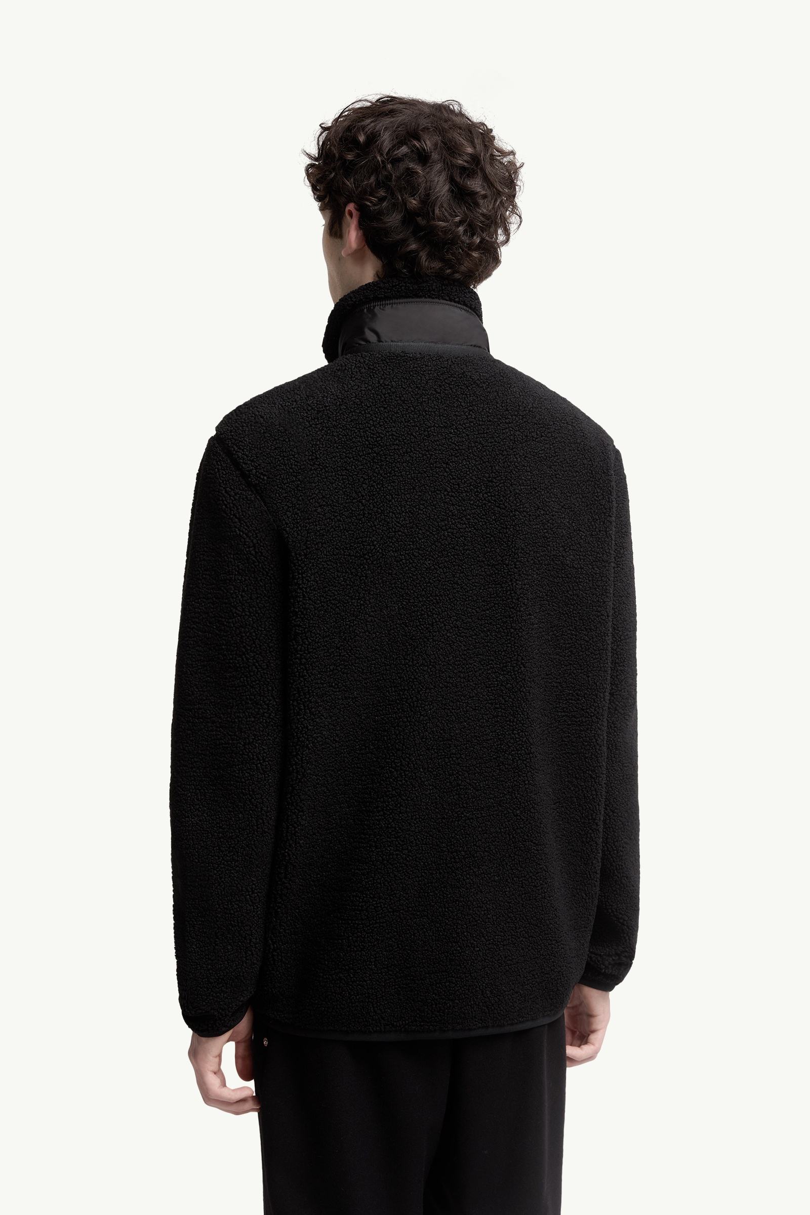 Moncler Teddy Zip-Up Sweatshirt With Pocket Black Black