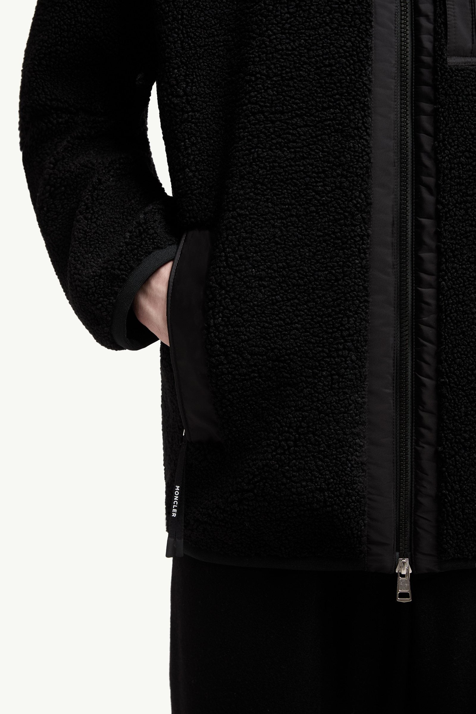 Moncler Teddy Zip-Up Sweatshirt With Pocket Black Black