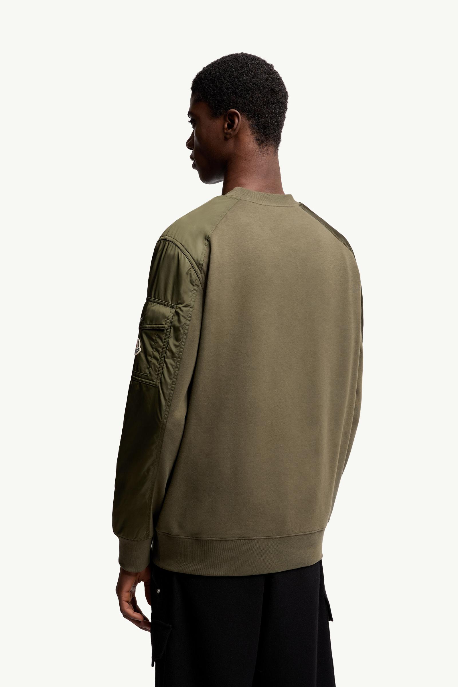Moncler Cotton Blend Sweatshirt Olive Green Olive Green
