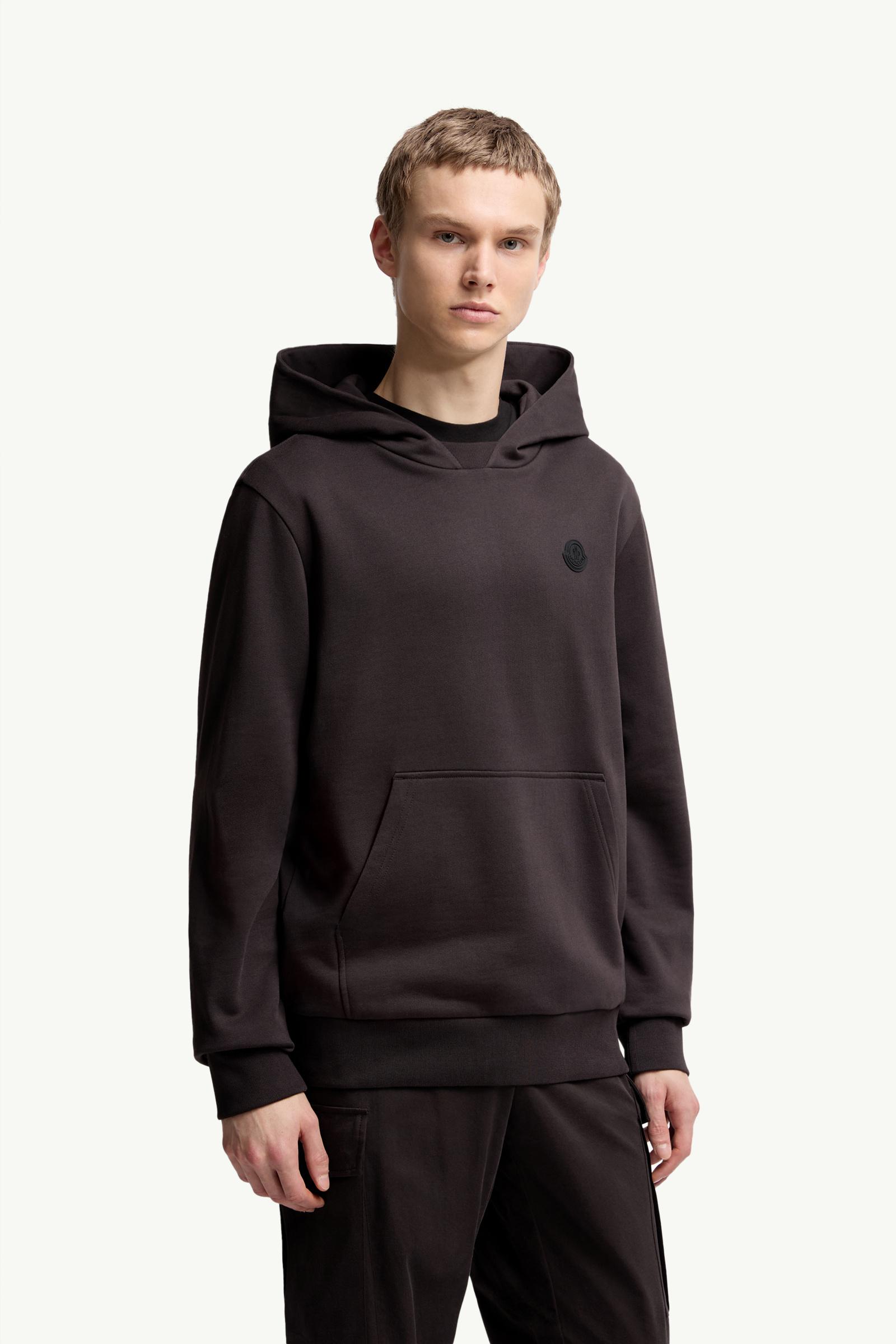 Moncler Tonal Back Logo Cotton Hoodie Dark Brown Dark Brown