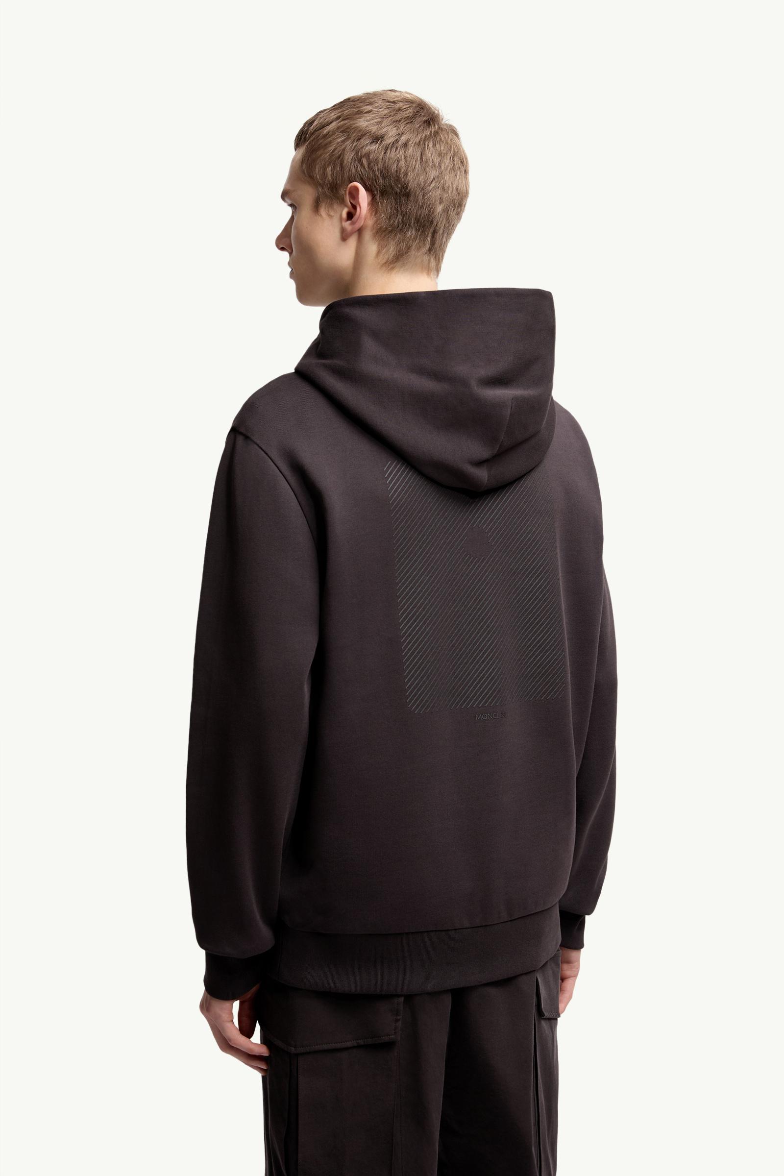 Moncler Tonal Back Logo Cotton Hoodie Dark Brown Dark Brown