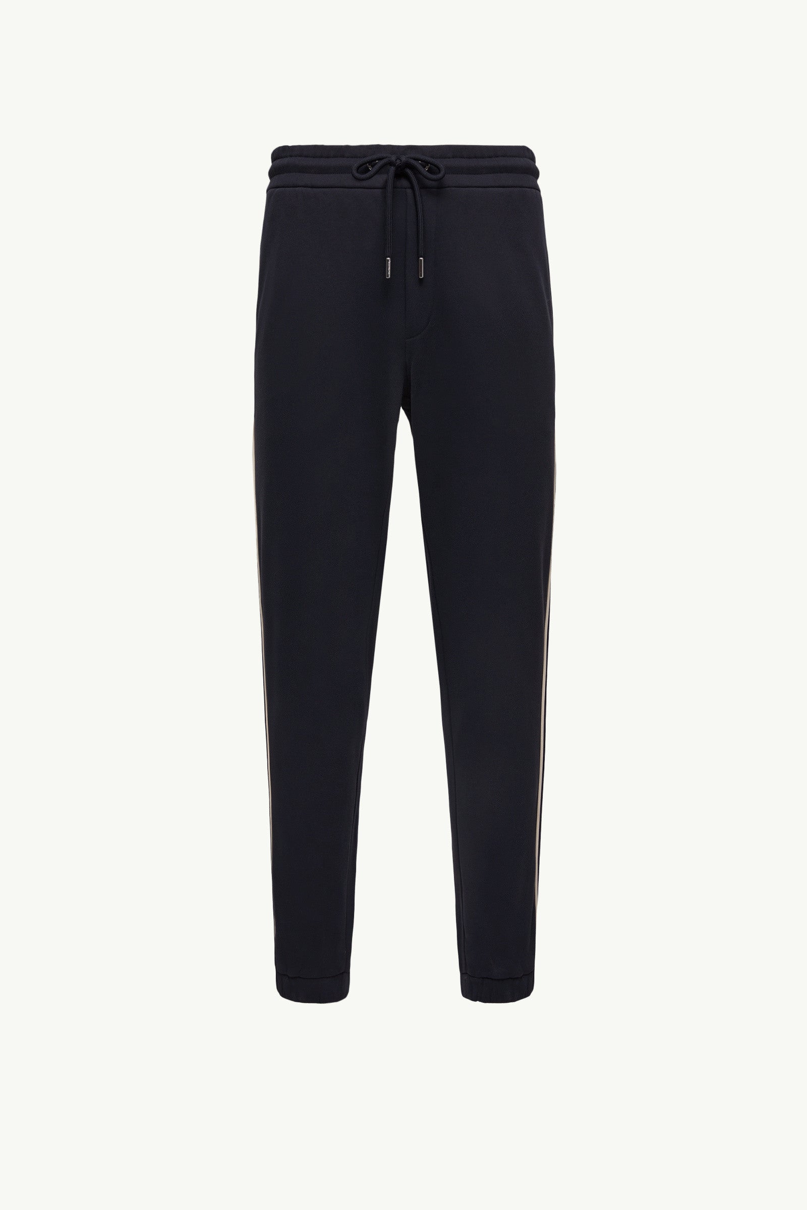 Moncler Stripe-Trimmed Cotton Sweatpants Navy Blue Navy Blue