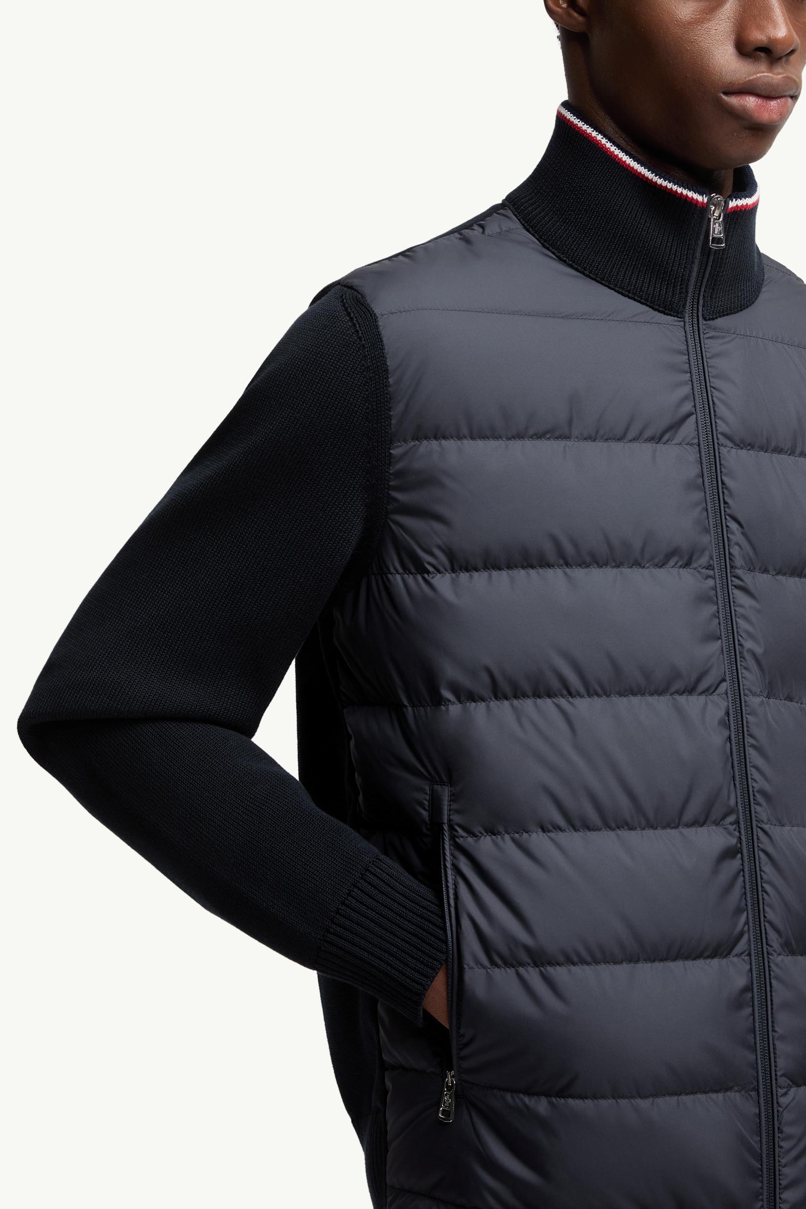 Moncler Padded Zip-Up Cotton Cardigan Blue Blue
