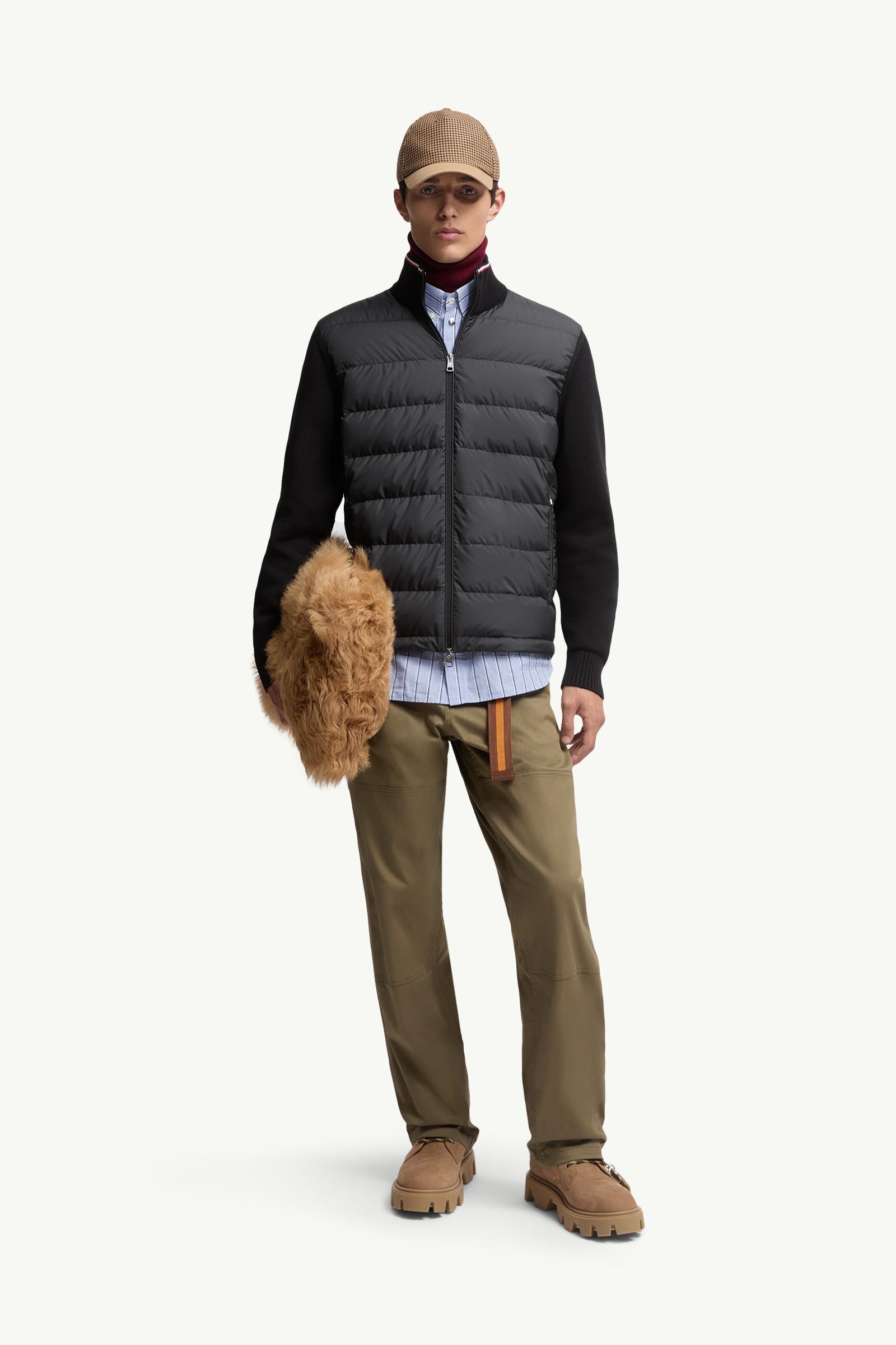 Moncler Padded Zip-Up Cotton Cardigan Black Black