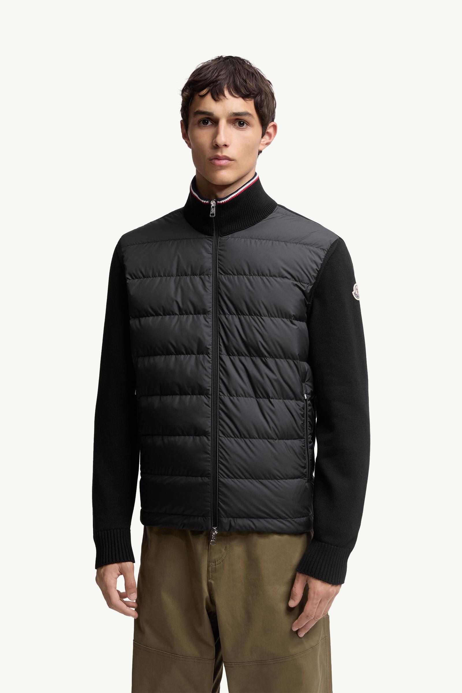 Moncler Padded Zip-Up Cotton Cardigan Black Black