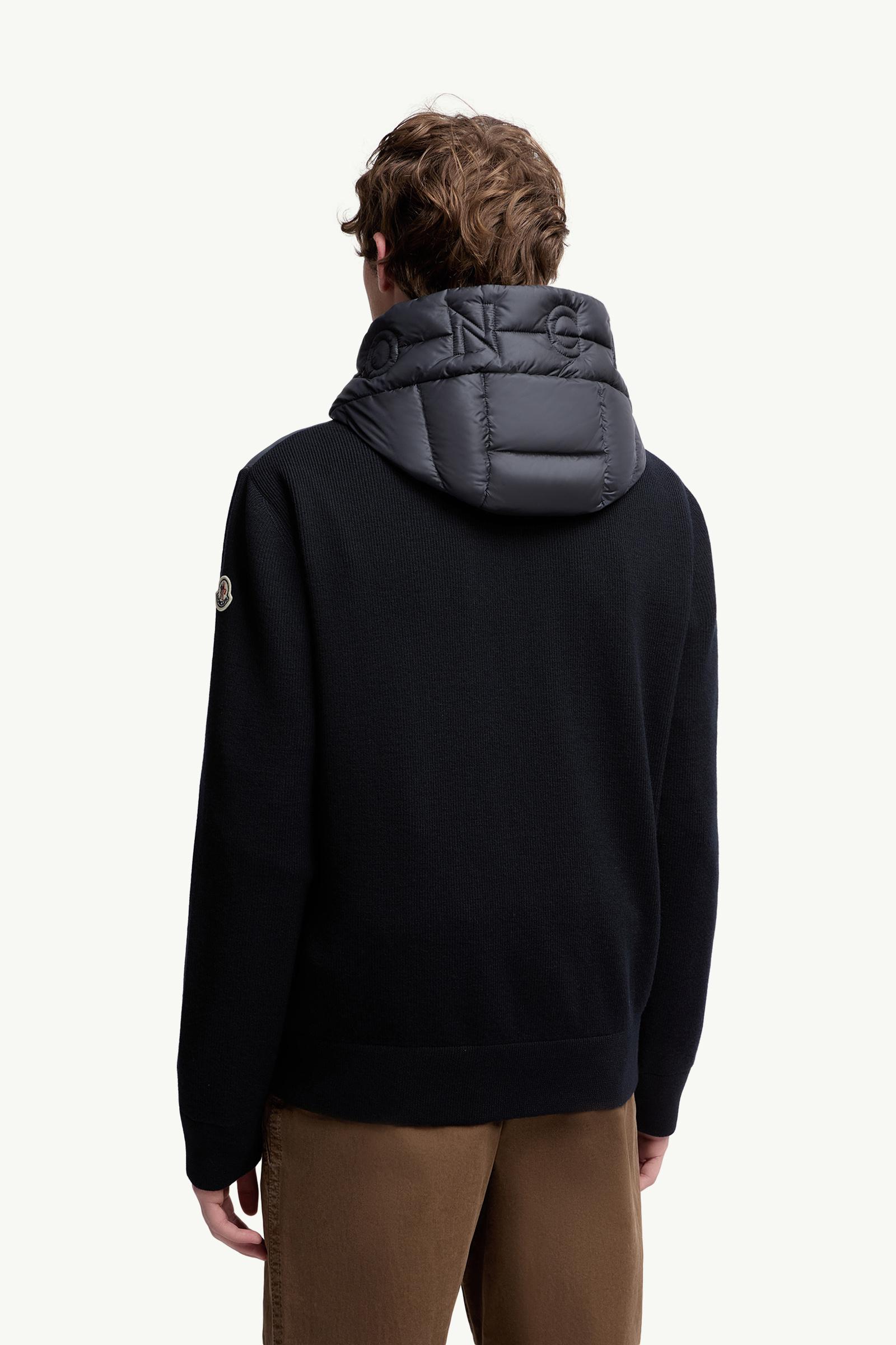 Moncler Padded Wool Zip-Up Hoodie Blue Blue