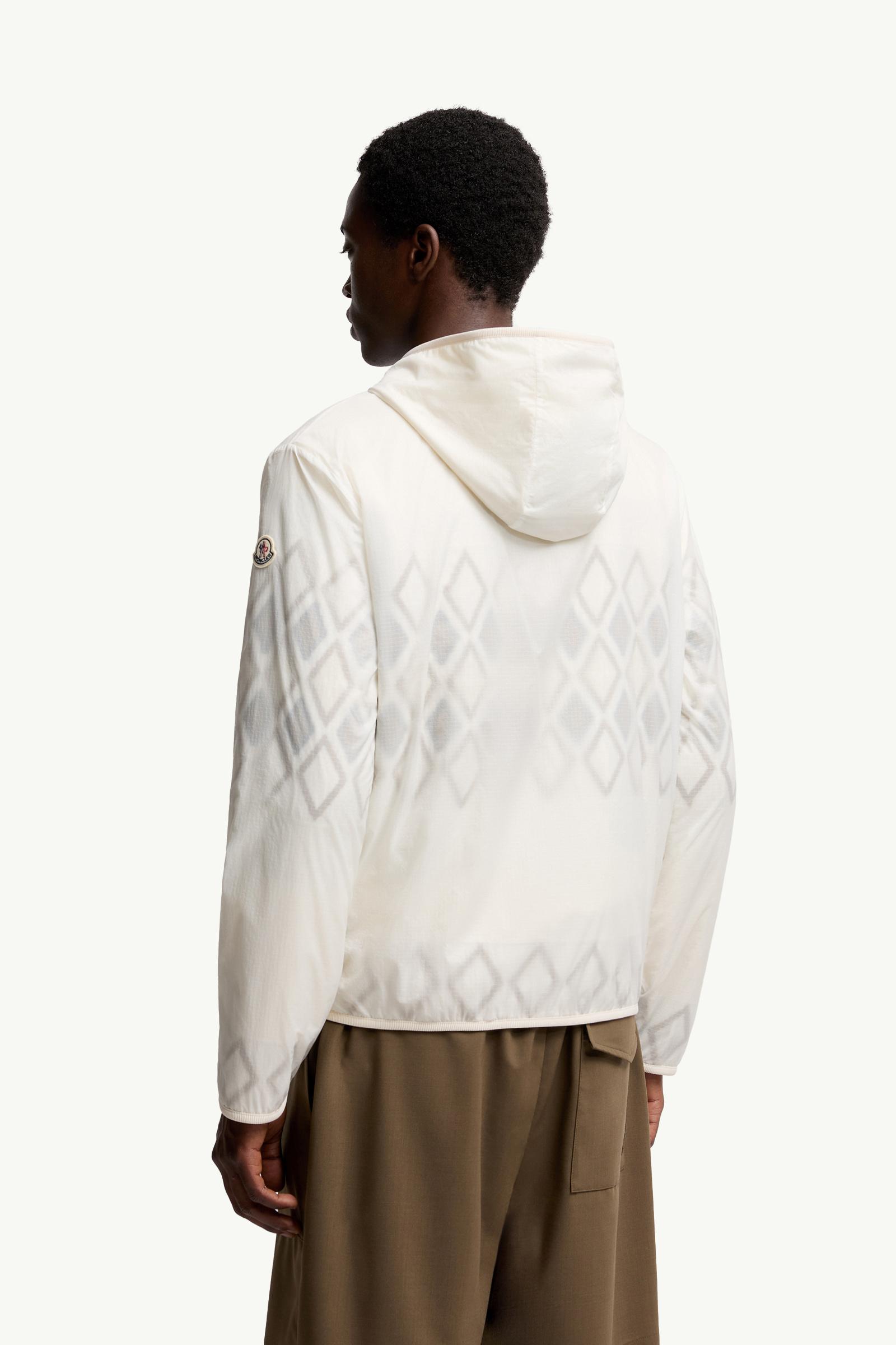 Moncler Reversible Wool Zip-Up Hoodie White & Green White & Green
