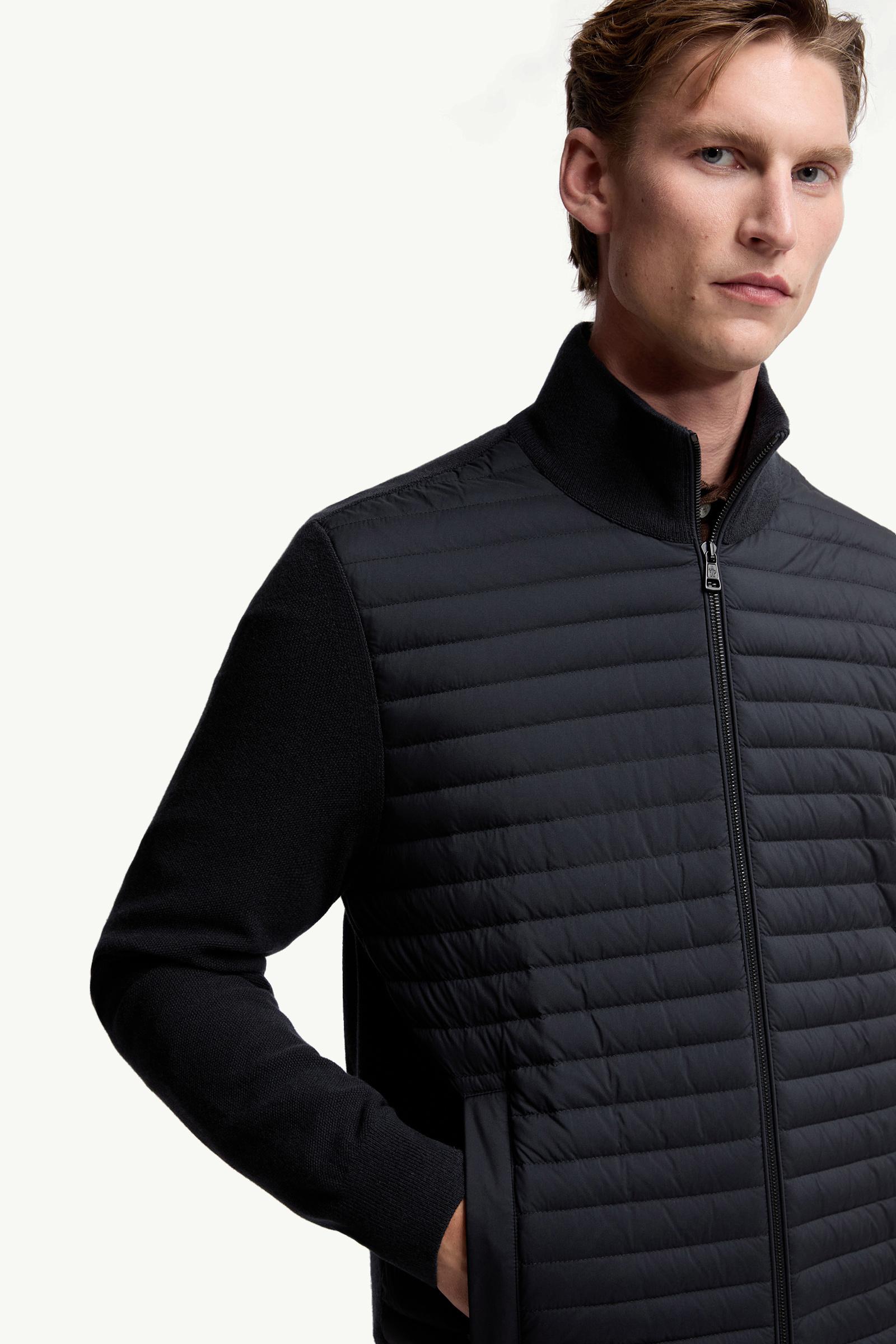 Moncler Padded Wool & Cashmere Zip-Up Cardigan Blue Blue
