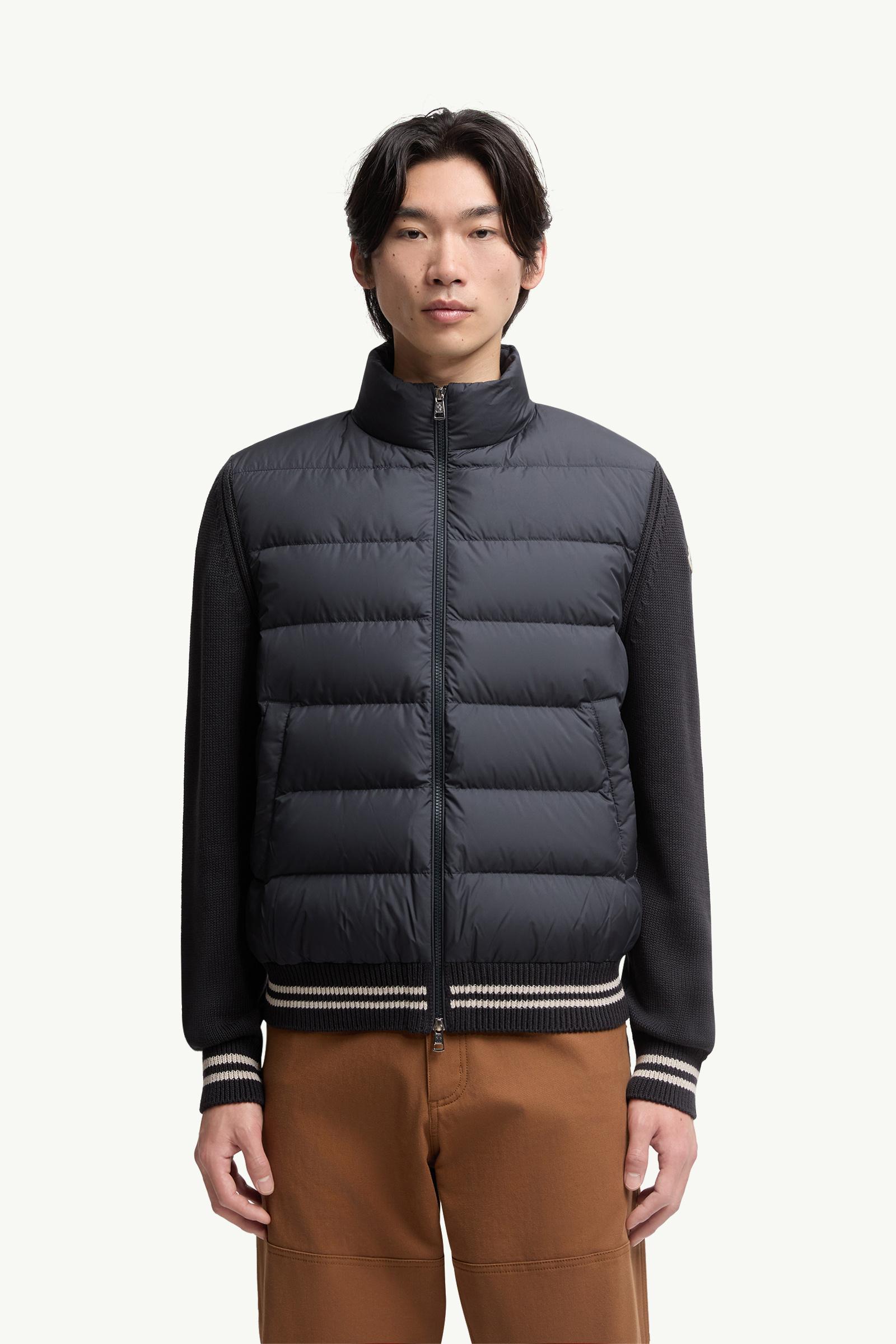 Moncler Padded Cotton Cardigan Navy Blue Navy Blue