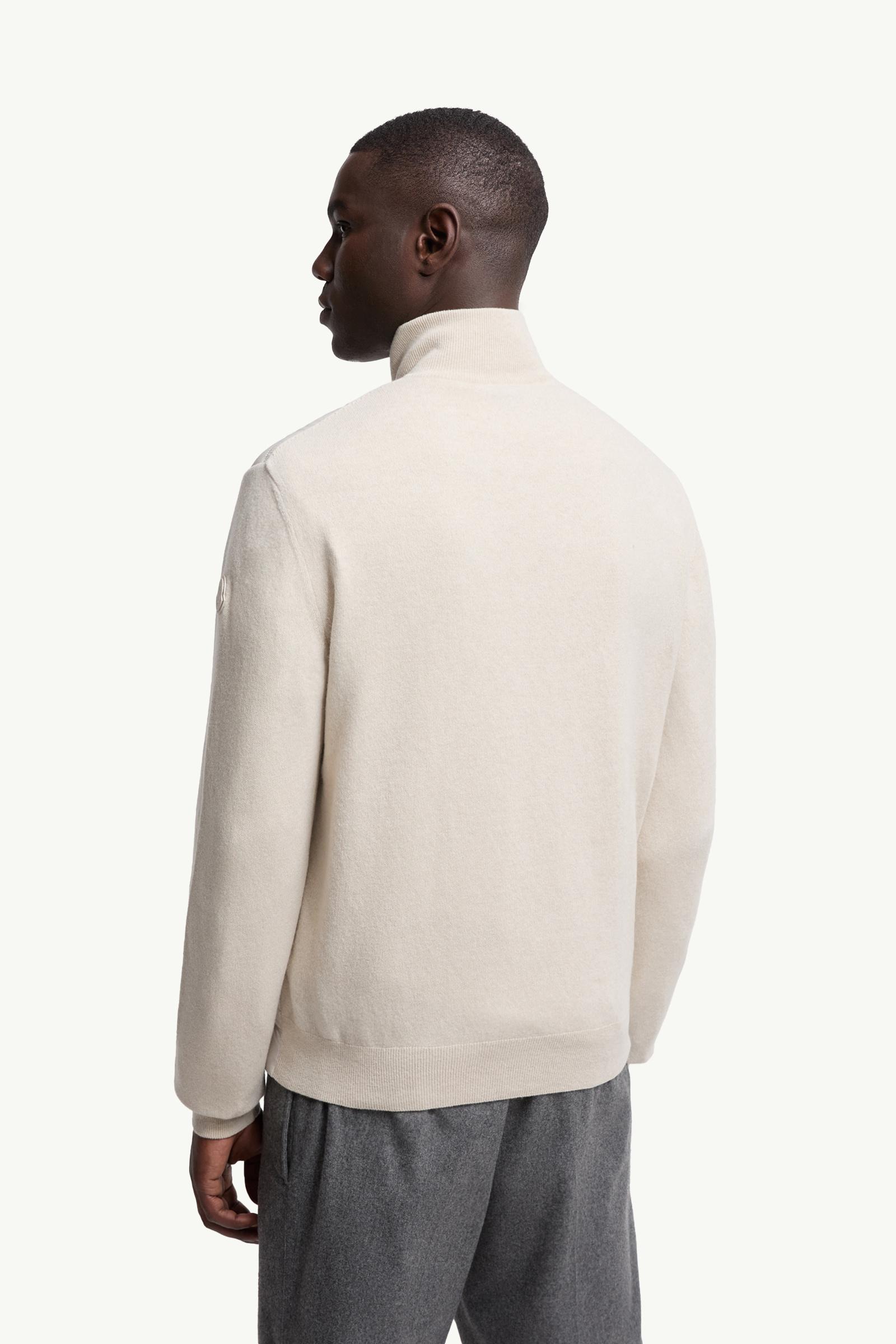 Moncler Padded Wool & Cashmere Zip-Up Cardigan White White