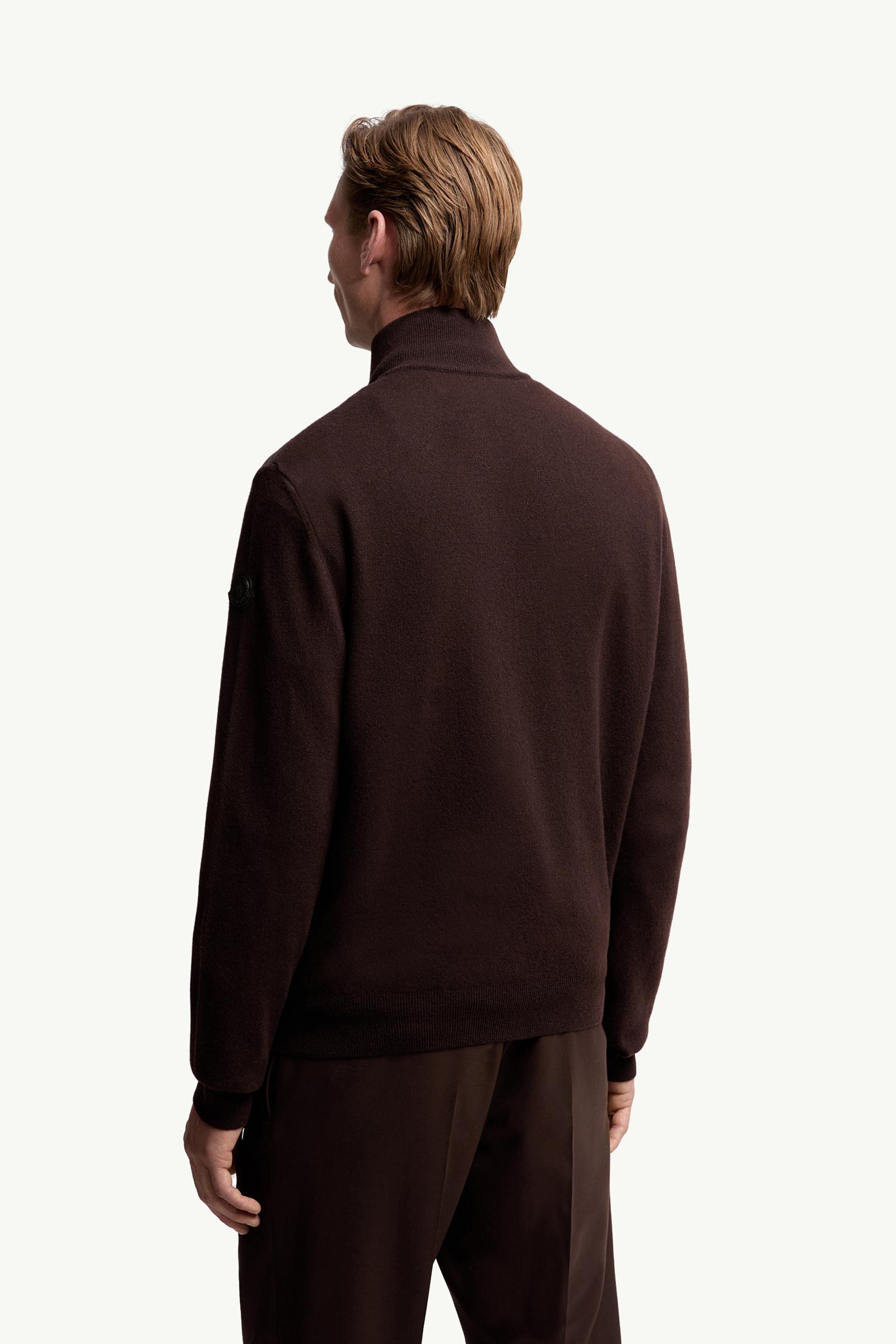 Moncler Padded Wool & Cashmere Zip-Up Cardigan Brown Brown