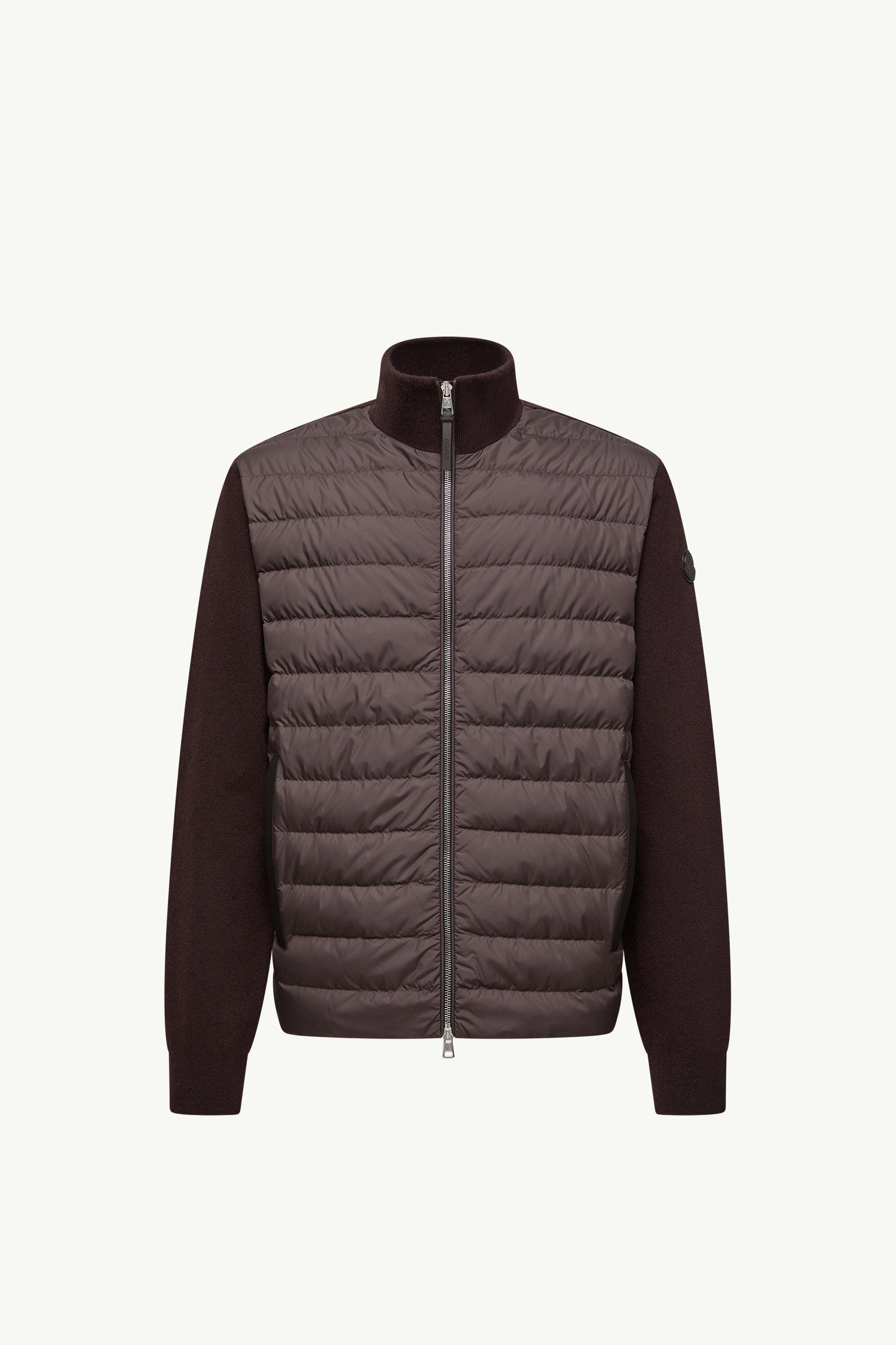 Moncler Padded Wool & Cashmere Zip-Up Cardigan Brown Brown