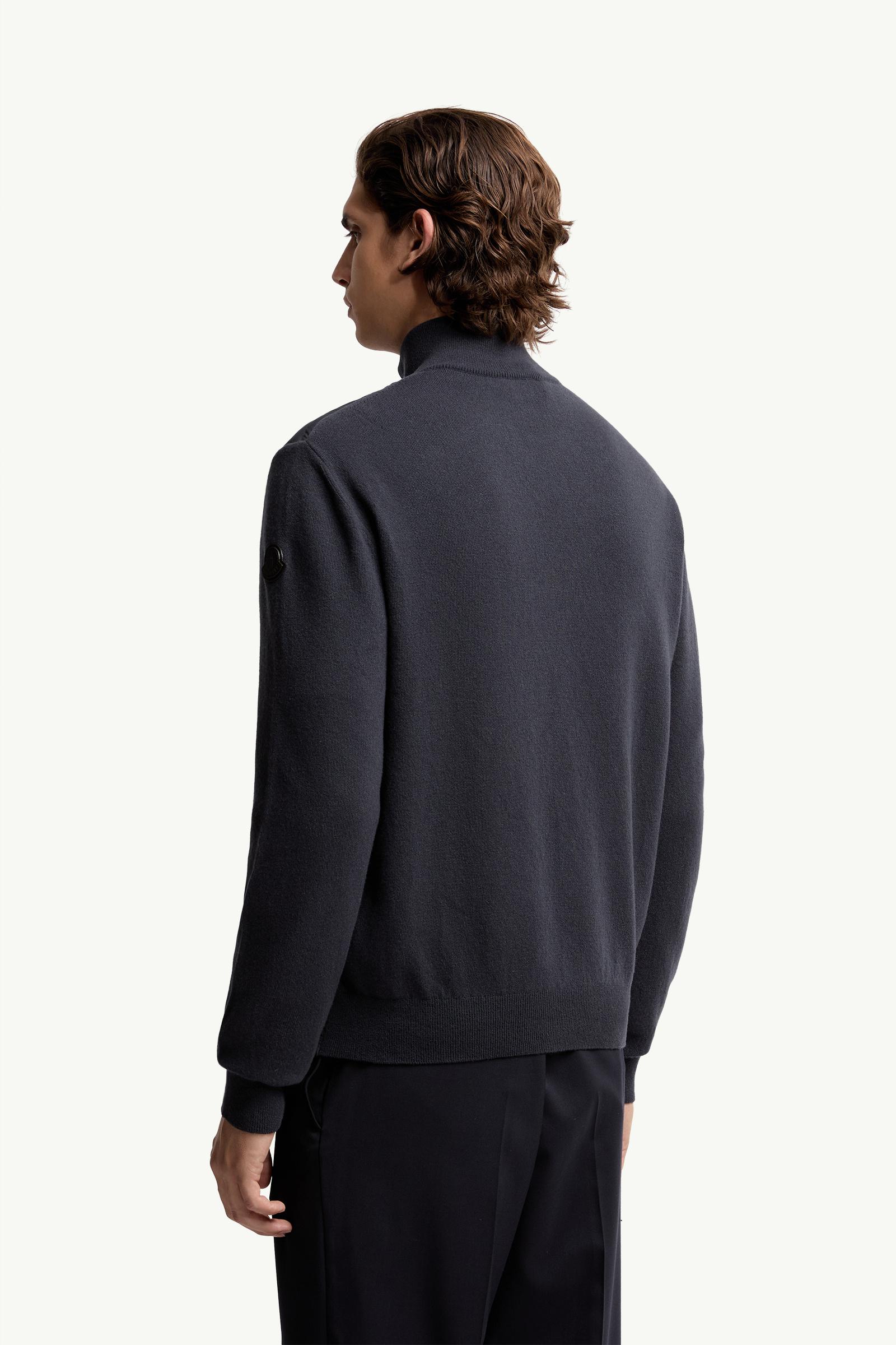 Moncler Padded Wool & Cashmere Zip-Up Cardigan Blue Blue