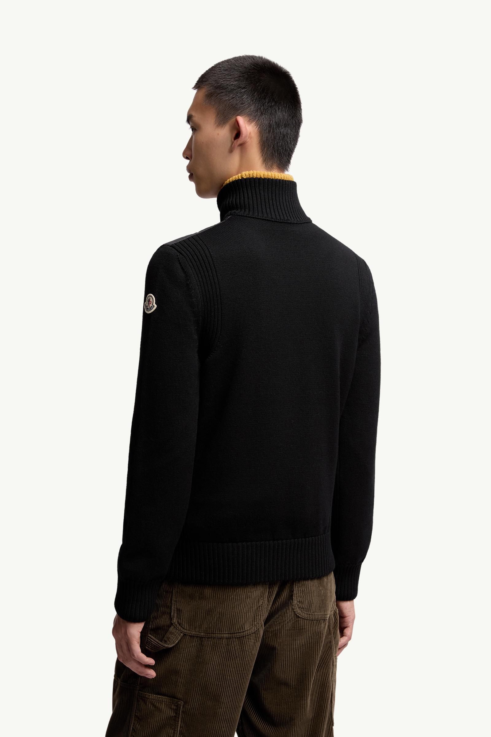 Moncler Padded Wool Zip-Up Cardigan Black Black