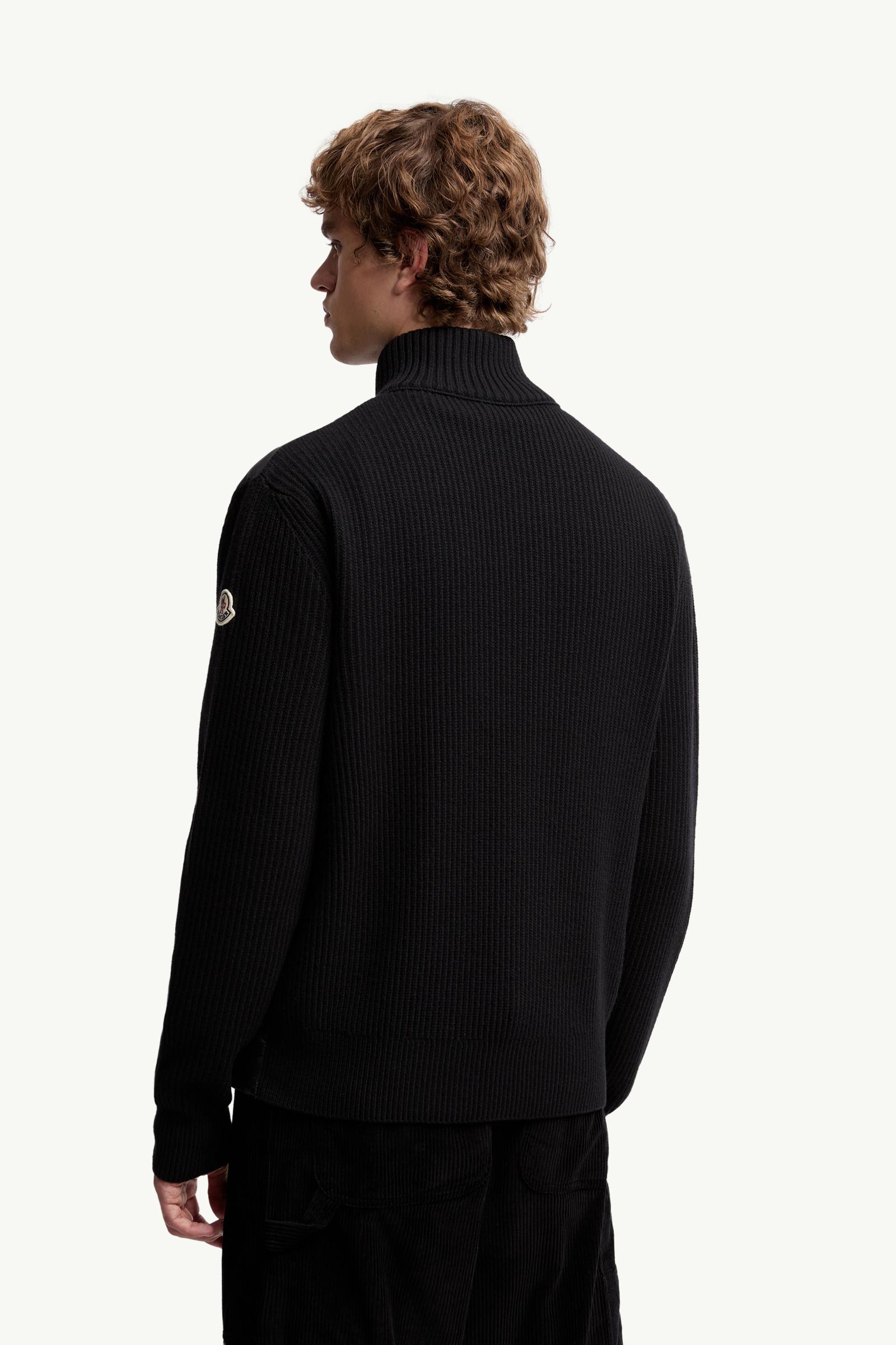 Moncler Padded Wool & Cashmere Zip-Up Cardigan Black Black