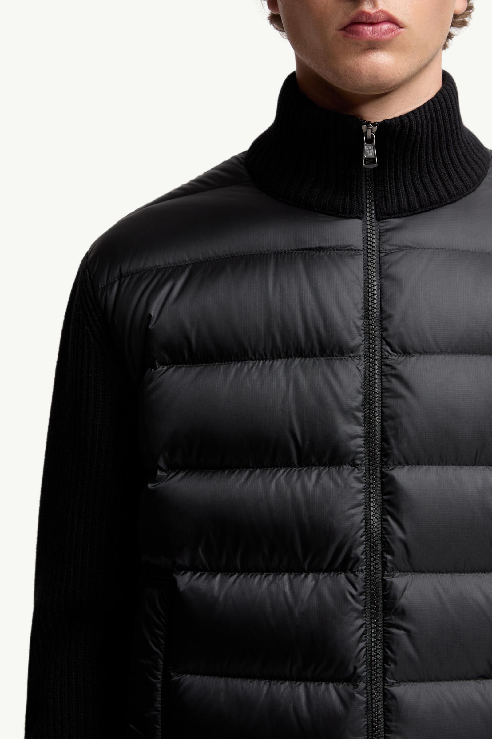 Moncler Padded Wool & Cashmere Zip-Up Cardigan Black Black