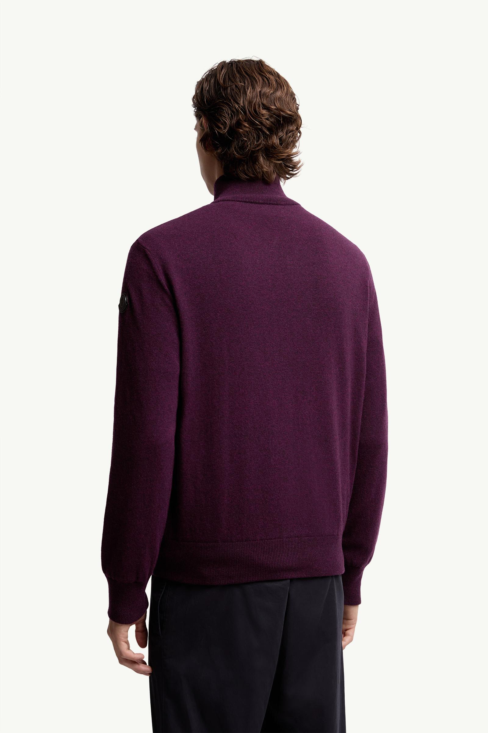 Moncler Wool & Cashmere Zip-Up Cardigan Purple Purple
