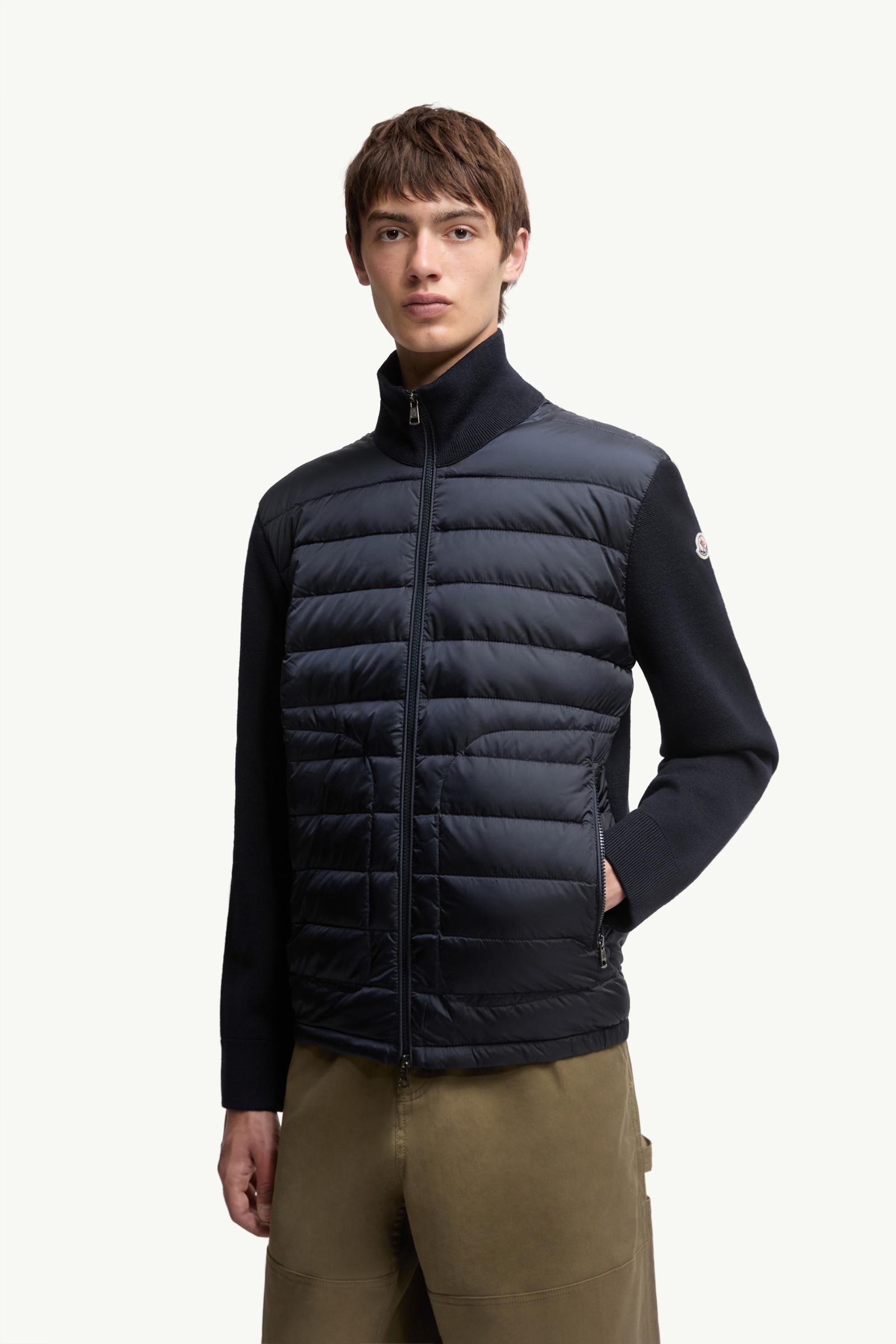 Moncler Padded Zip-Up Cardigan Navy Blue Navy Blue
