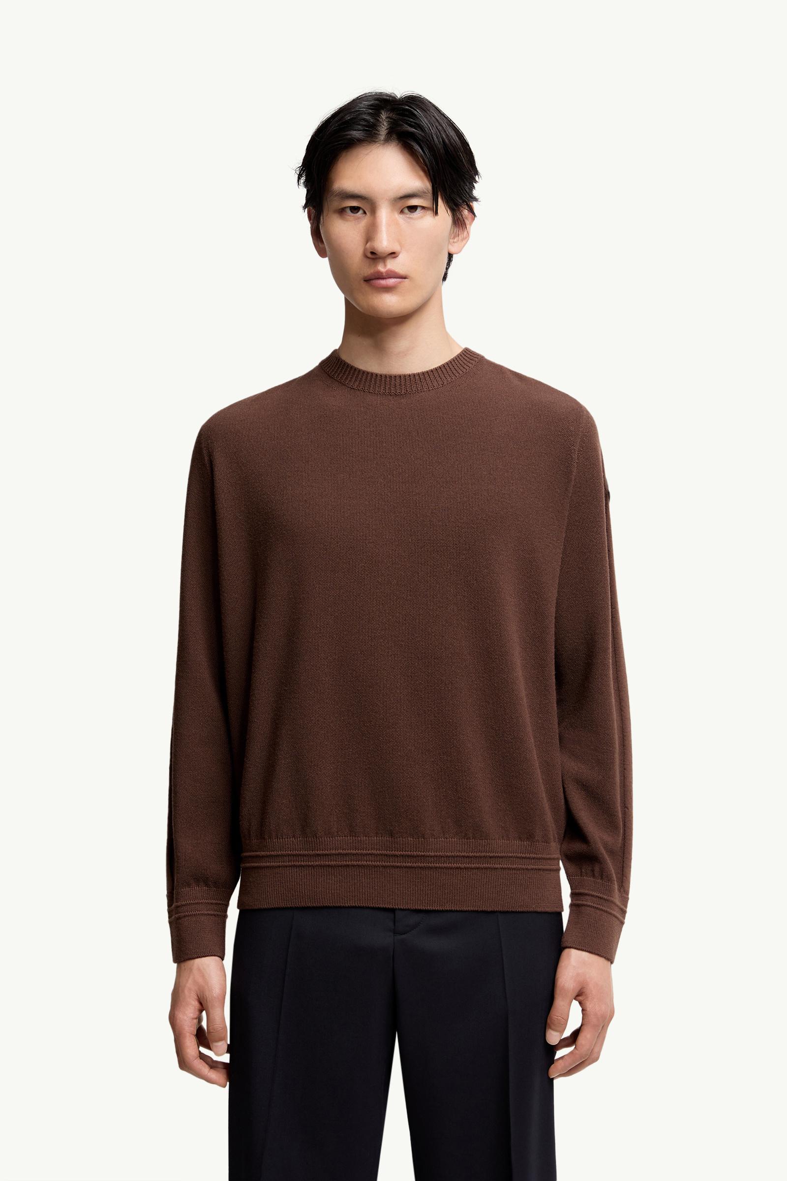 Moncler Wool Sweater Taupe Taupe