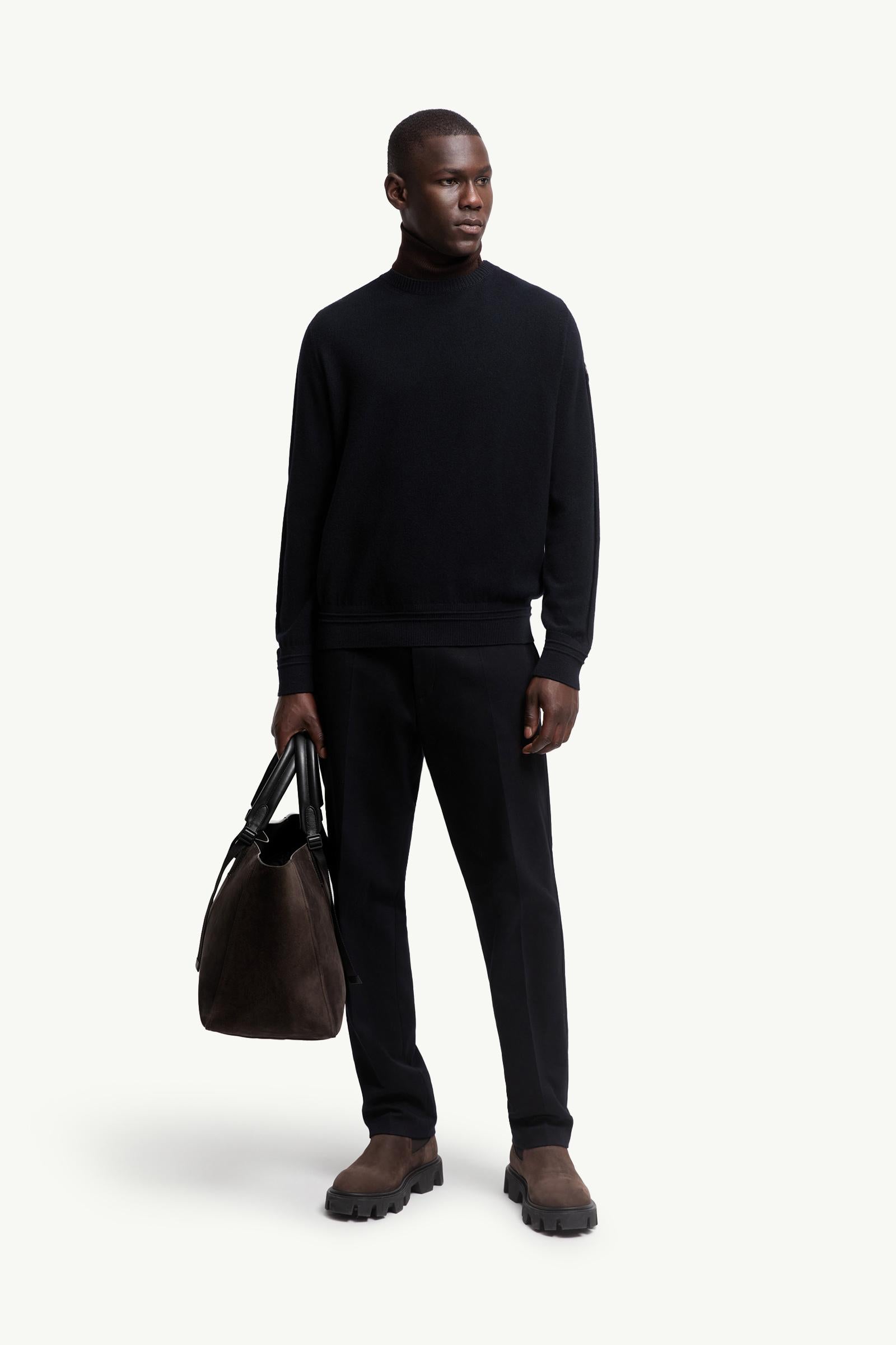 Moncler Wool Sweater Blue Blue