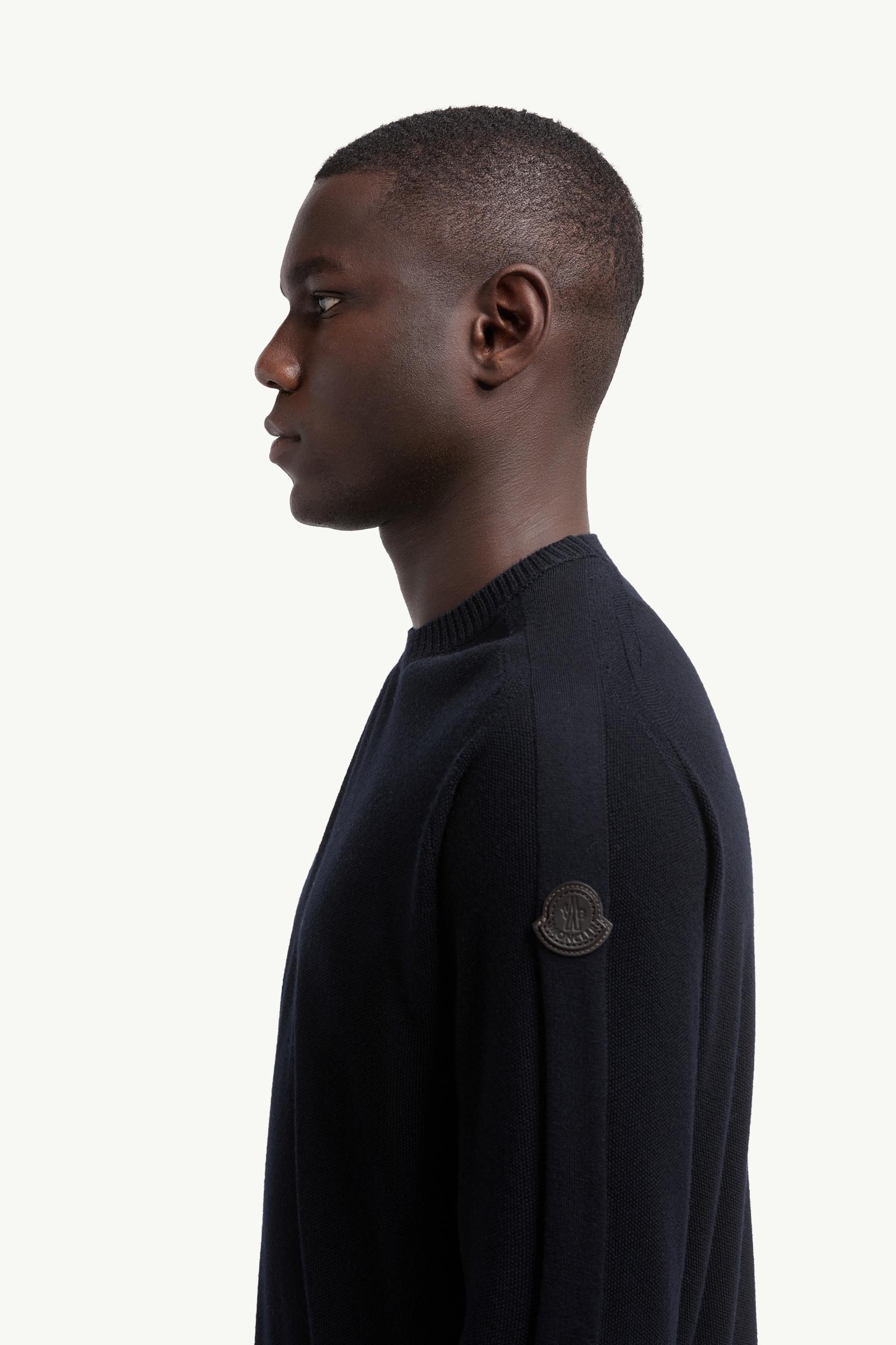 Moncler Wool Sweater Blue Blue