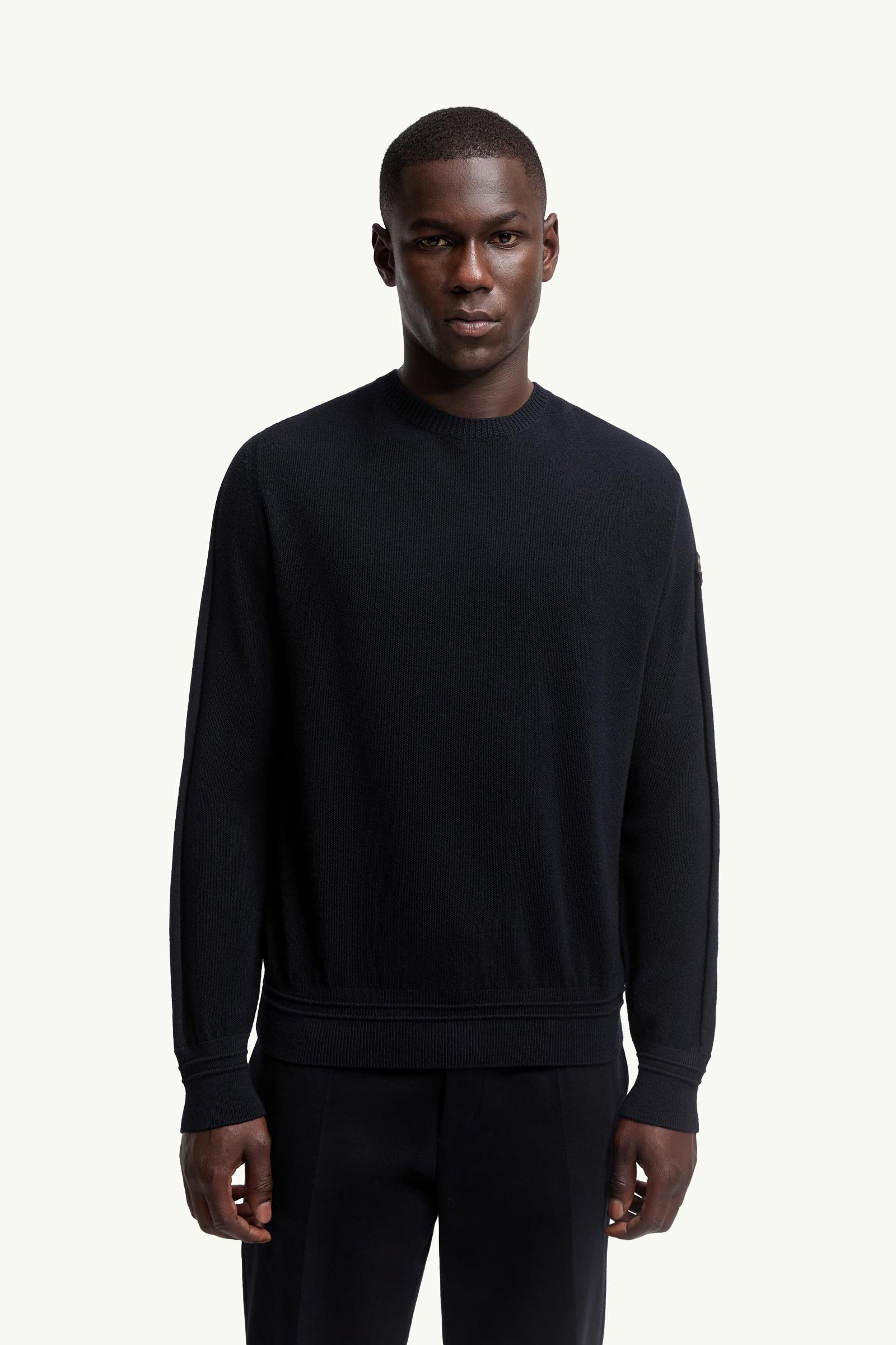 Moncler Wool Sweater Blue Blue