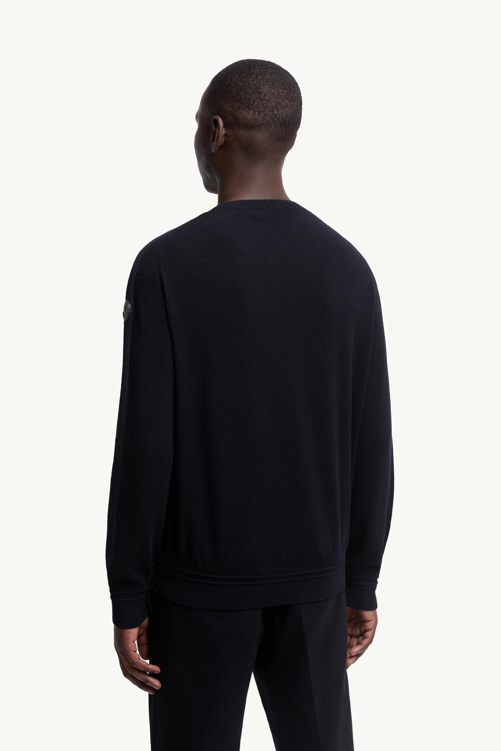 Moncler Wool Sweater Blue Blue