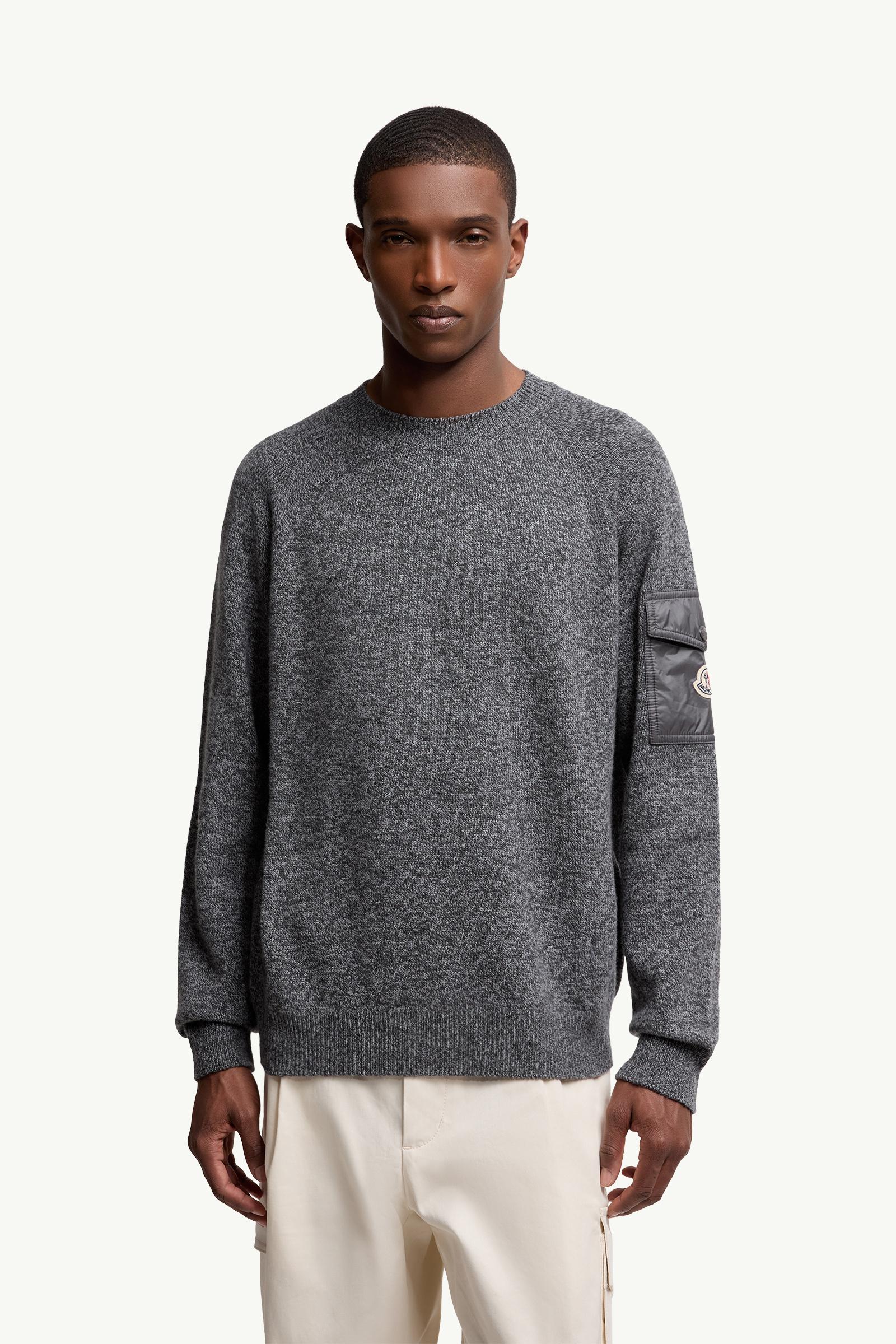 Moncler Mouliné Wool & Cashmere Sweater Dark Grey Dark Grey