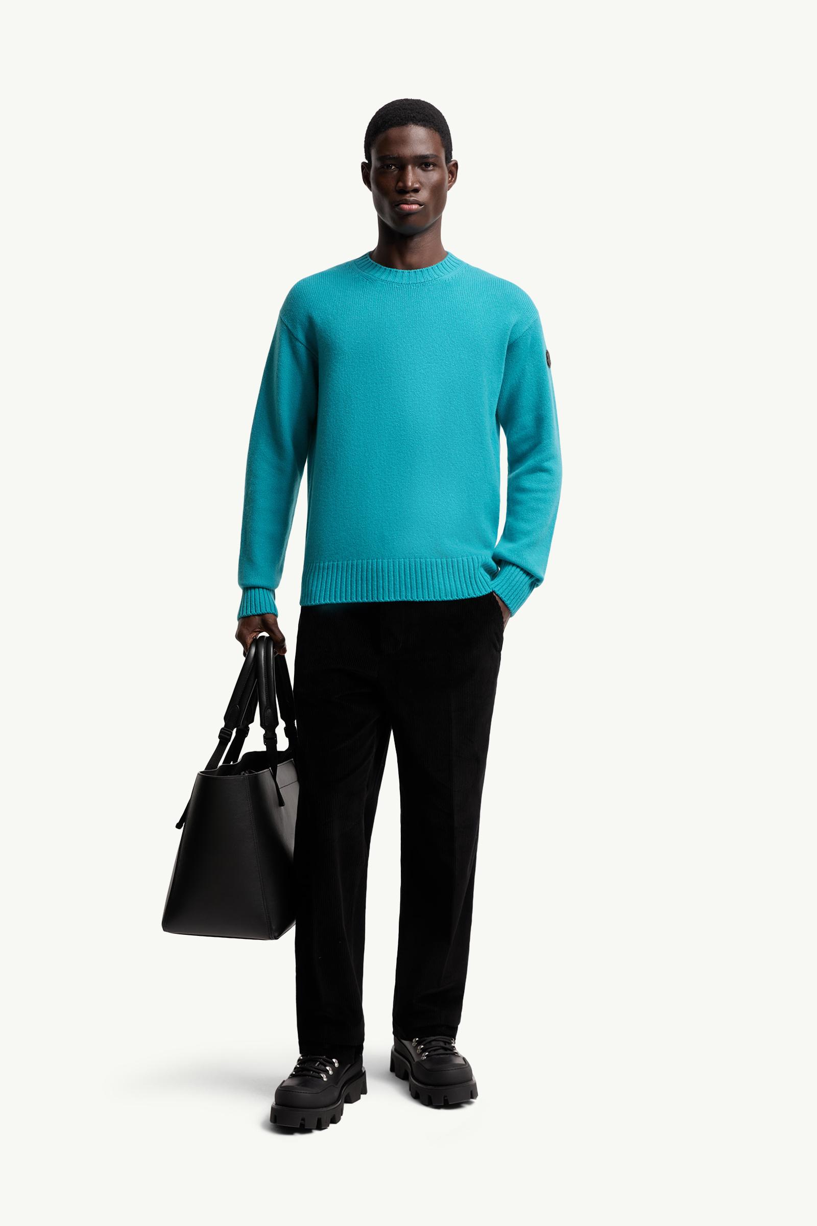 Moncler Wool & Cashmere Sweater Light Blue Light Blue