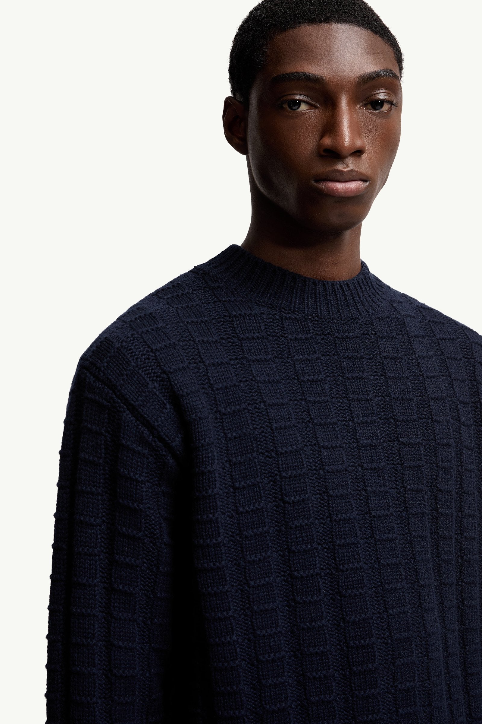 Moncler Wool & Cashmere Sweater Navy Blue Navy Blue