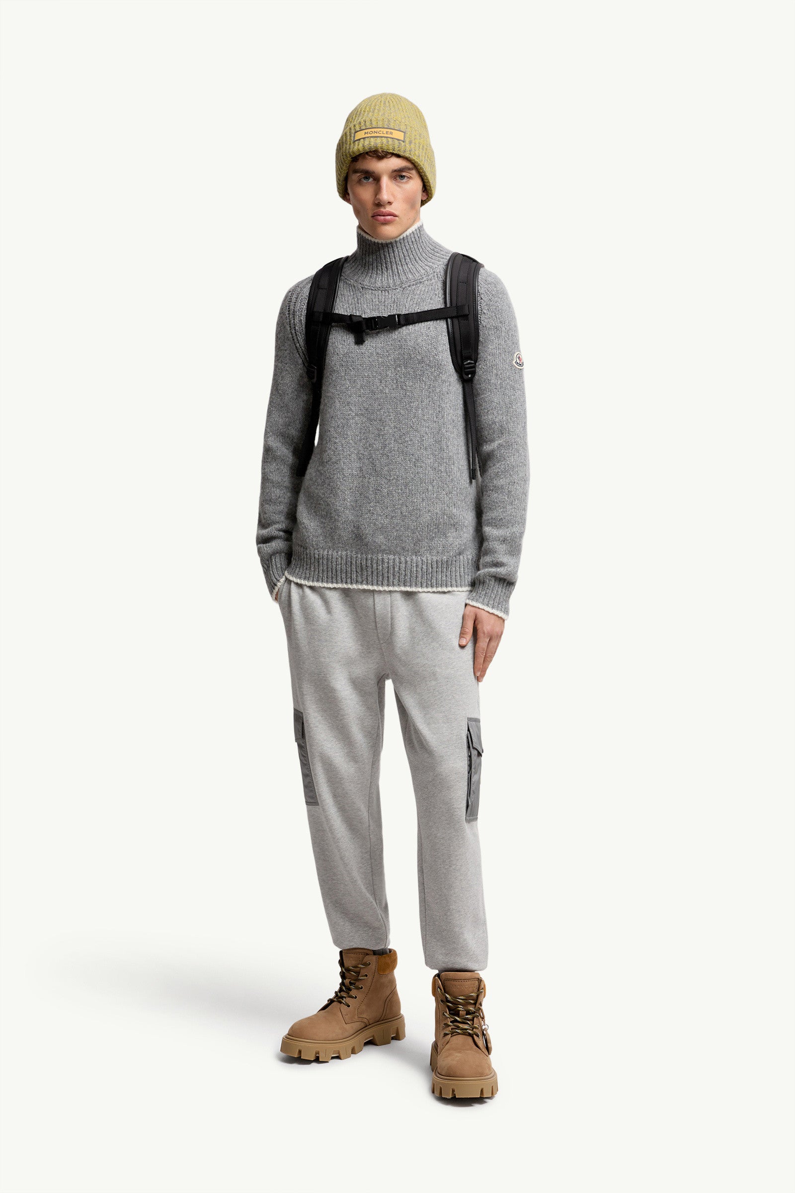 Moncler Alpaca & Wool Blend Turtleneck Sweater Grey Grey