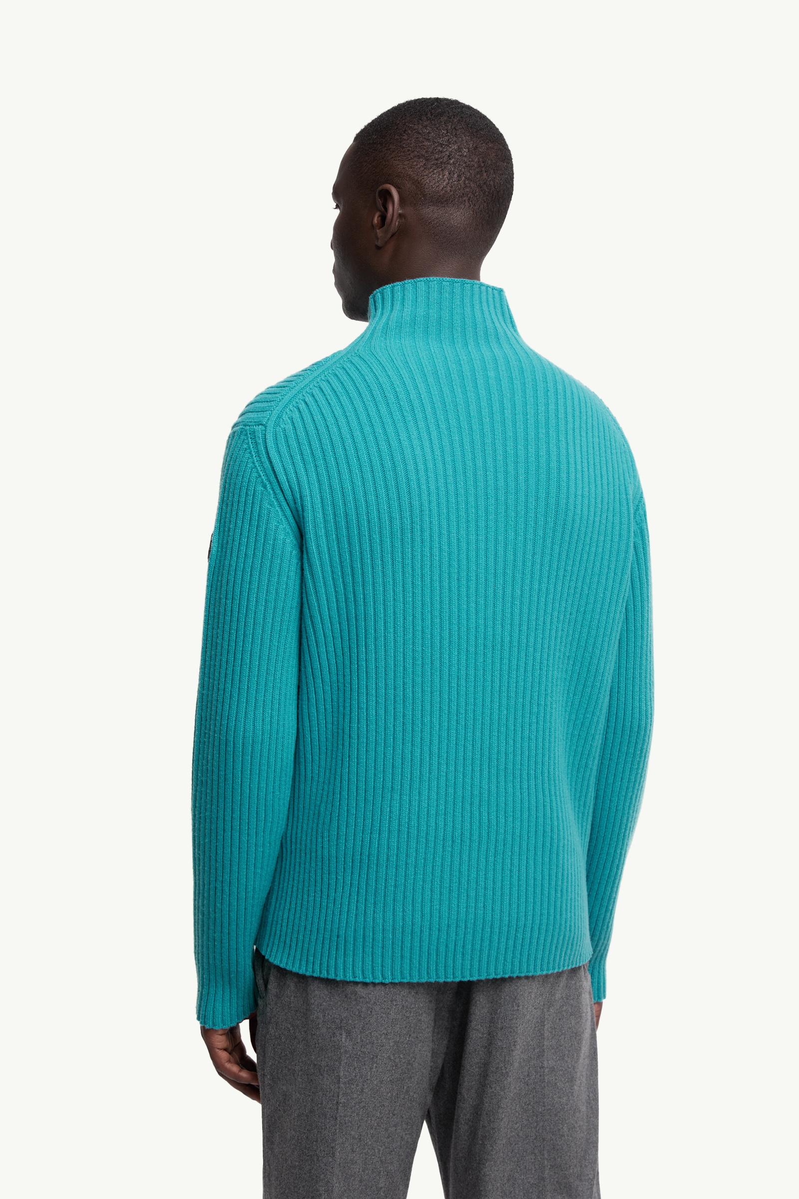 Moncler Wool & Cashmere Turtleneck Sweater Turquoise Turquoise