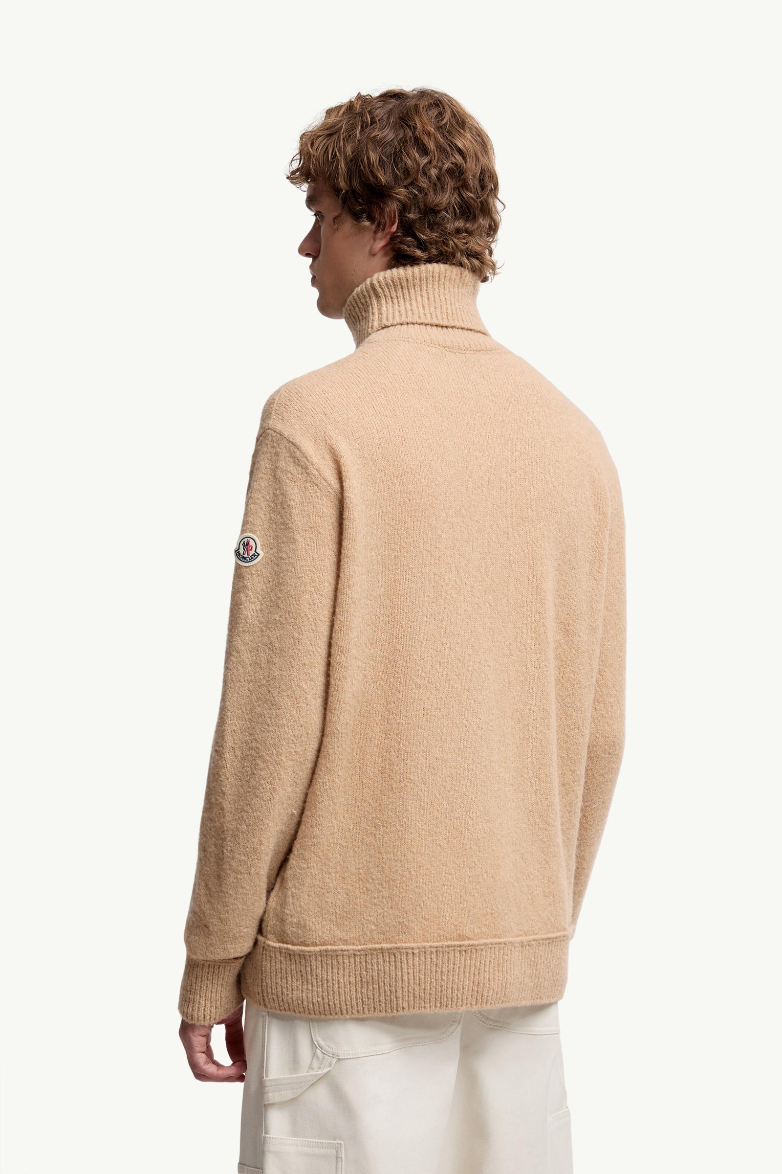 Moncler Wool Blend Turtleneck Sweater Beige Beige