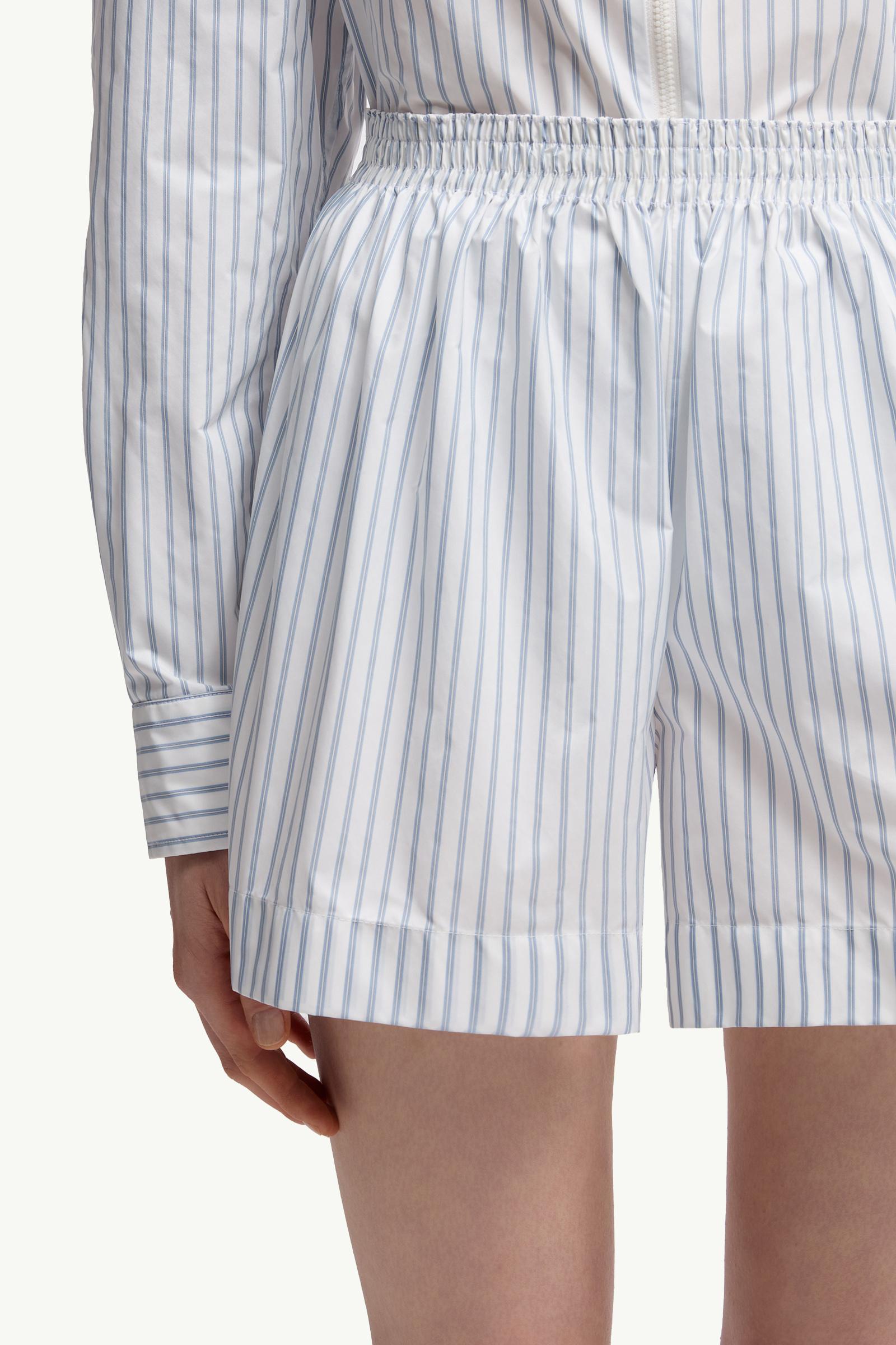 Moncler Striped Shorts White & Light Blue White & Light Blue