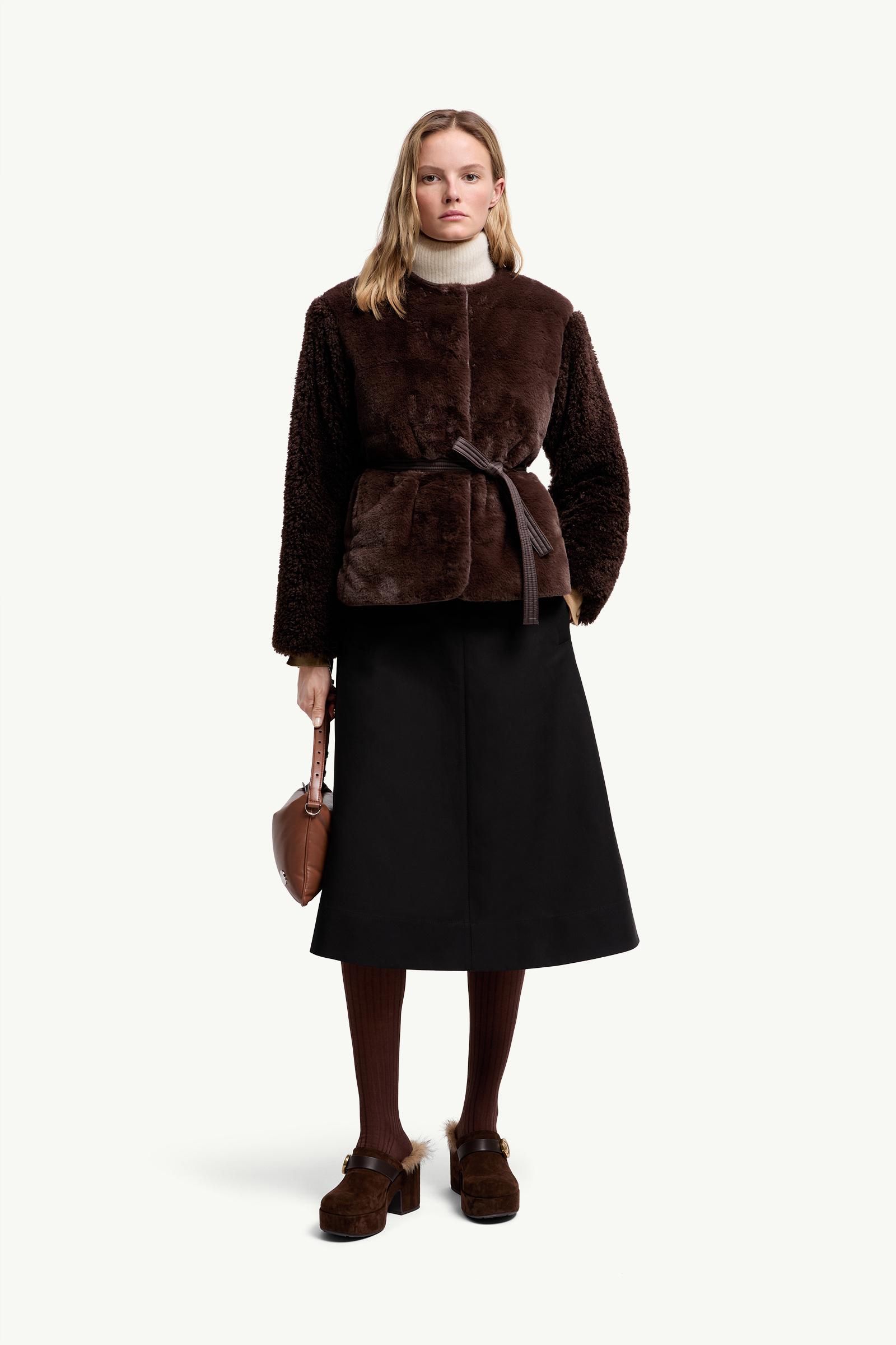 Moncler Cotton Midi Skirt Black Black