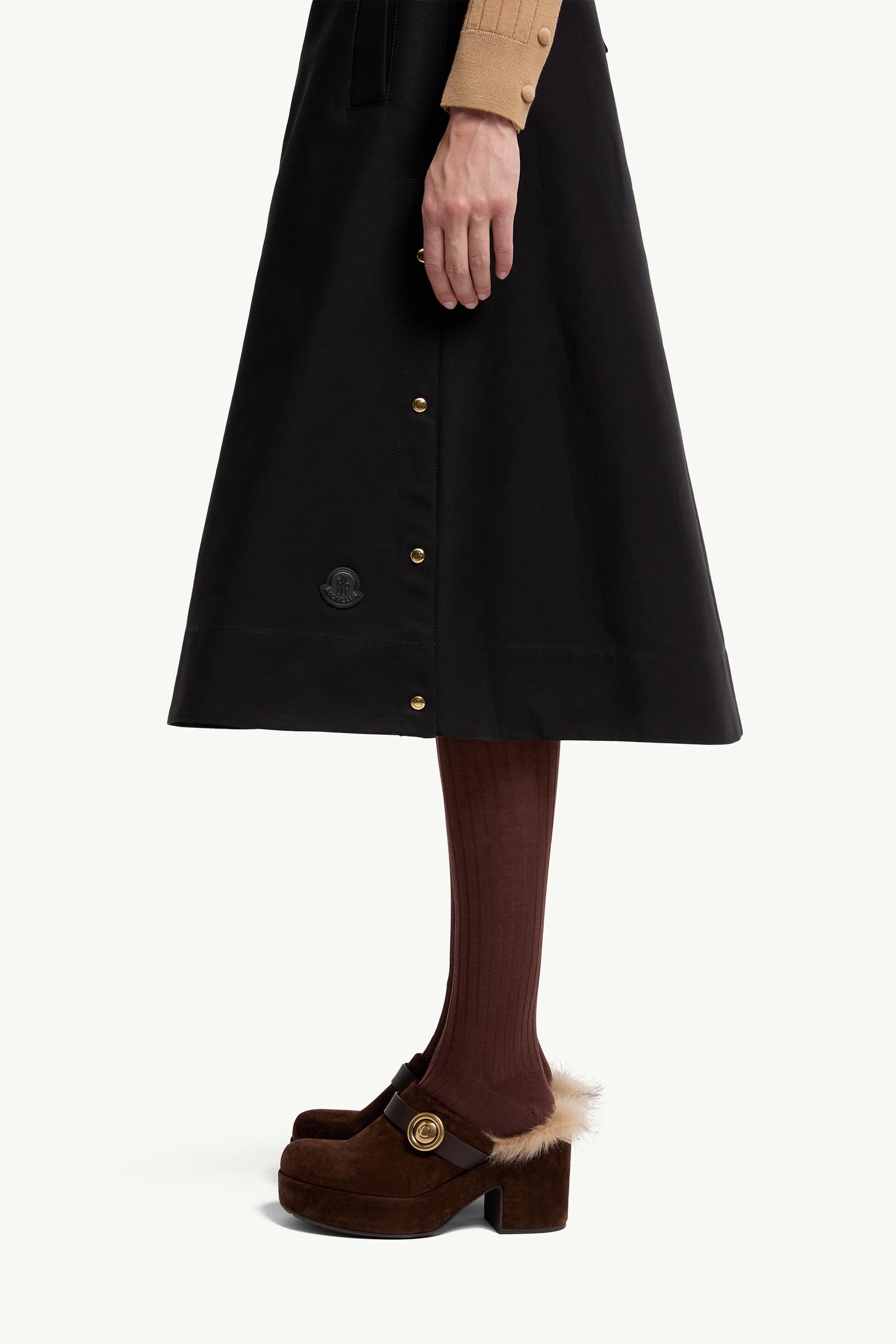 Moncler Cotton Midi Skirt Black Black