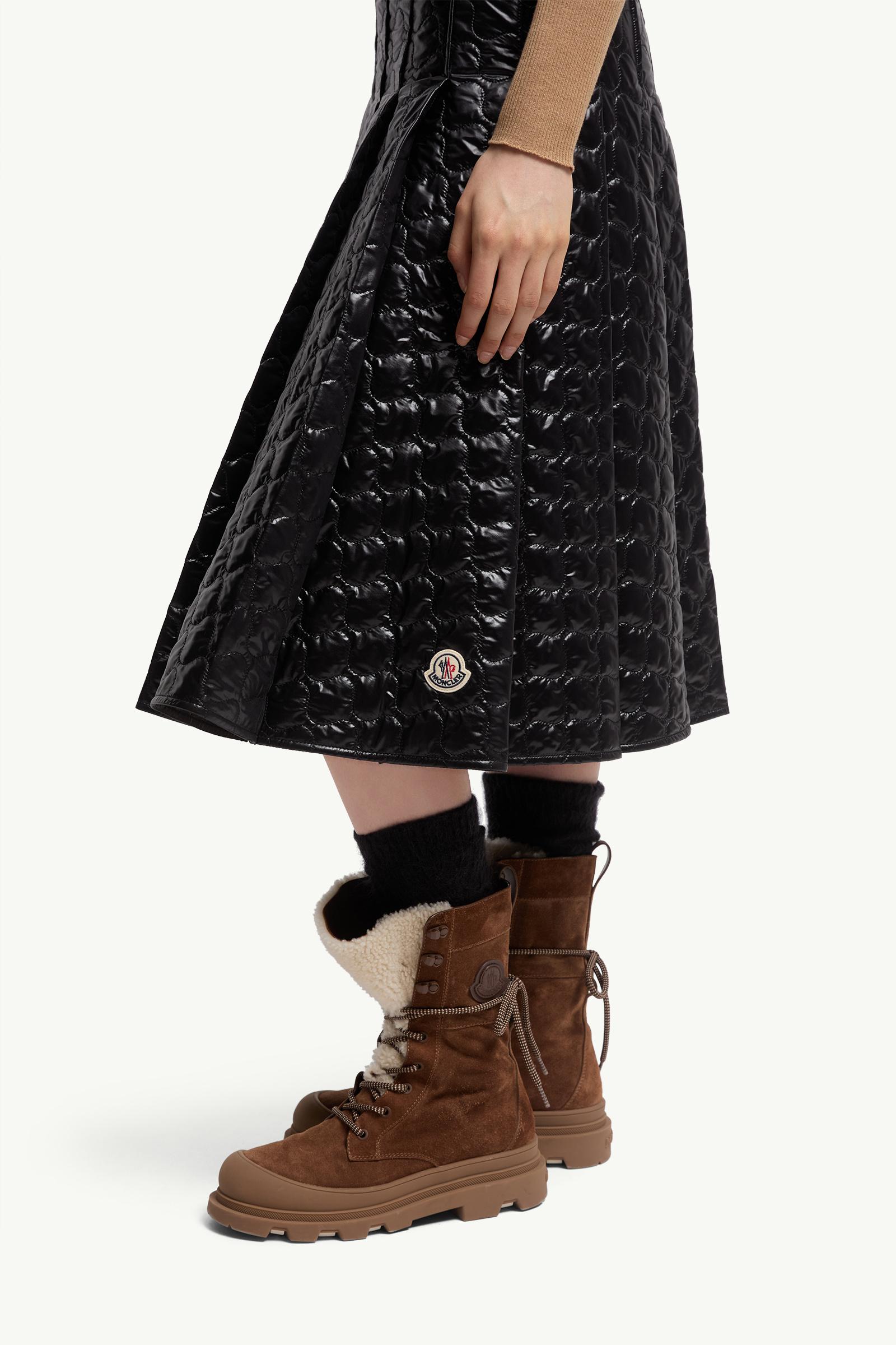 Moncler Square-Quilted Padded Midi Skirt Black Black