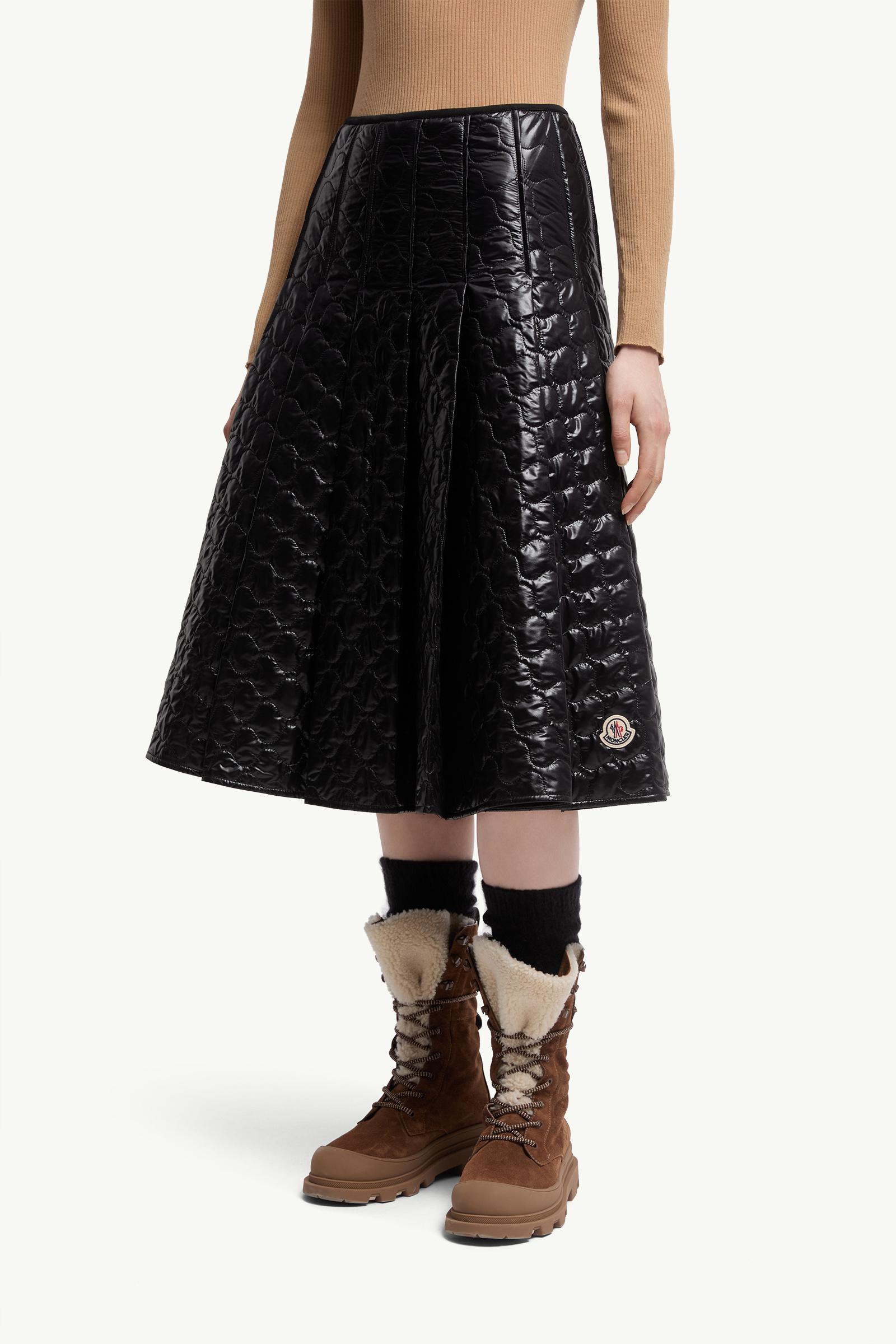 Moncler Square-Quilted Padded Midi Skirt Black Black