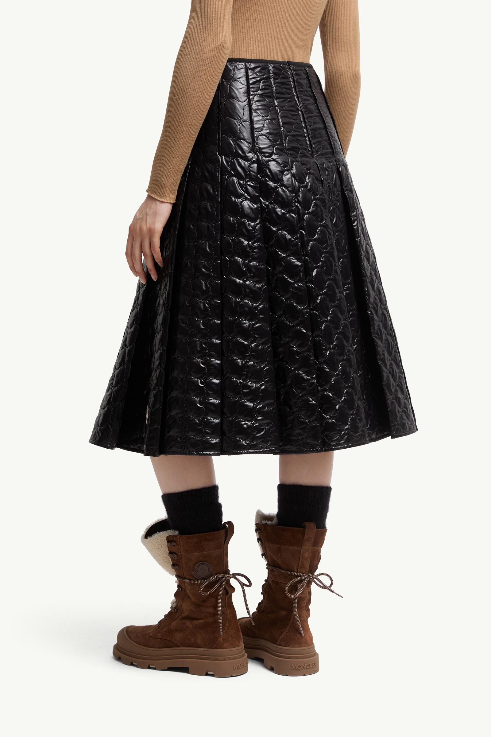 Moncler Square-Quilted Padded Midi Skirt Black Black