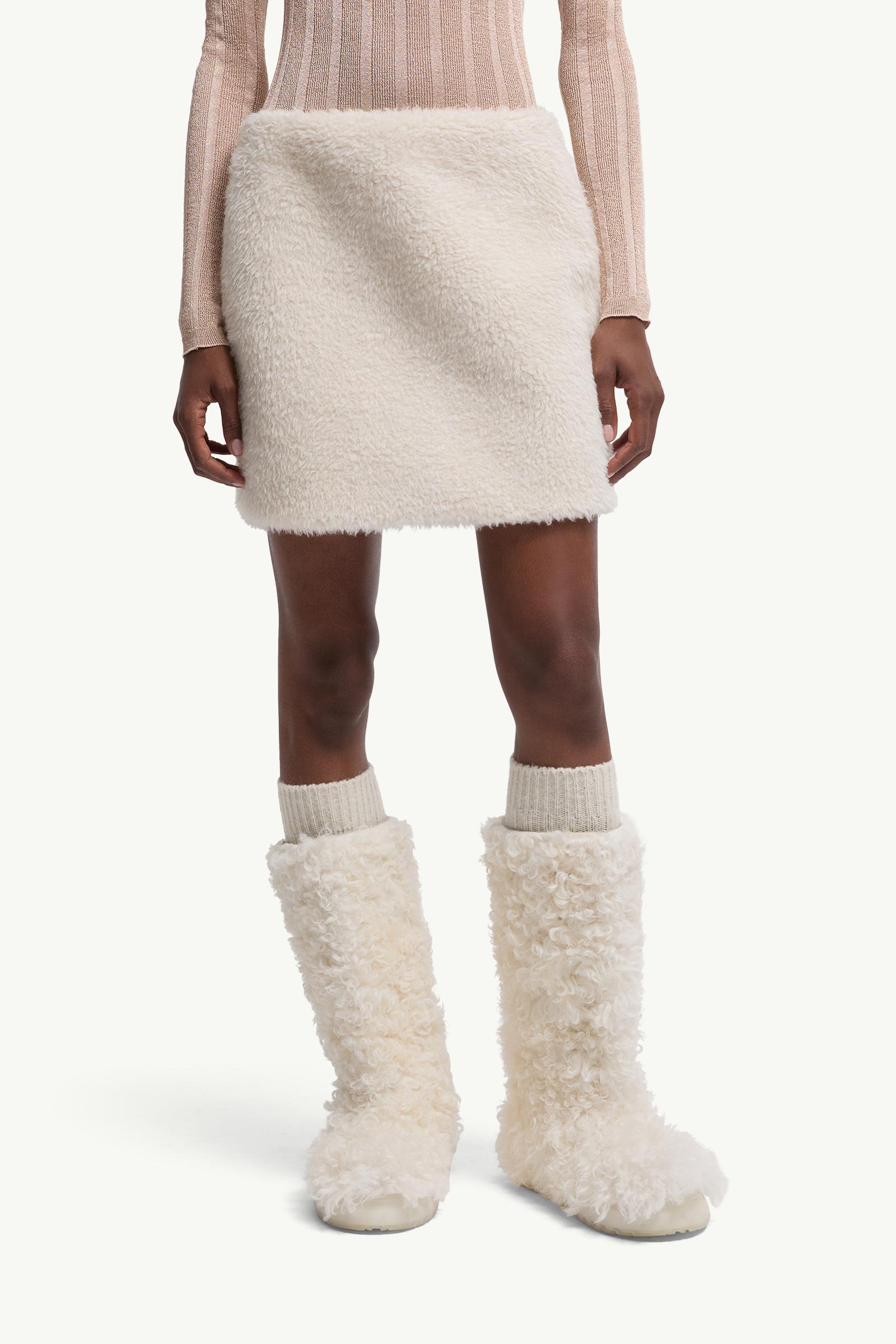 Moncler Teddy Mini Skirt White White