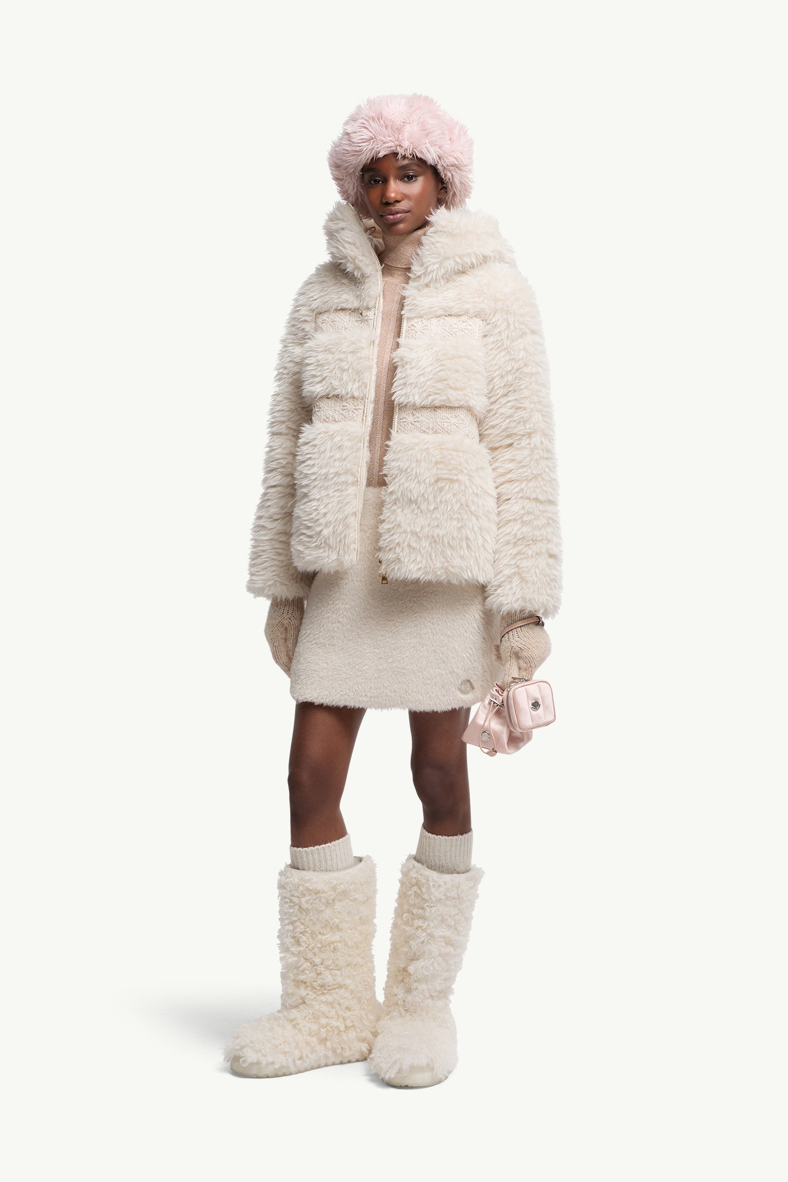 Moncler Teddy Mini Skirt White White