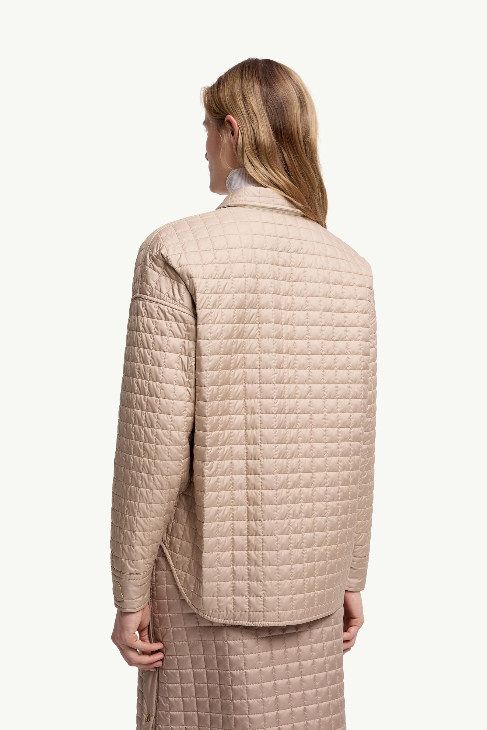 Moncler Square-Quilted Reversible Padded Shirt Beige Beige