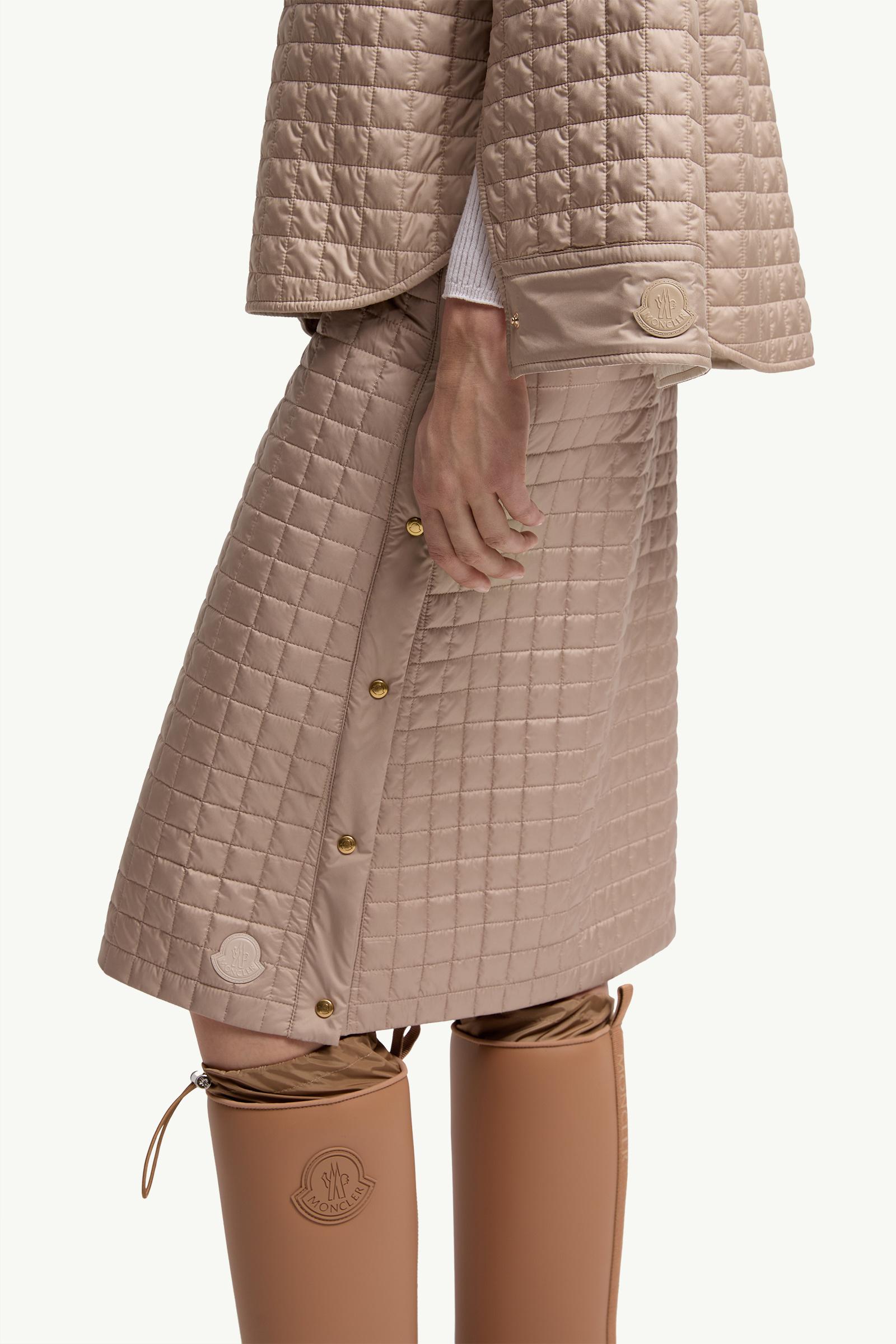 Moncler Square-Quilted Reversible Padded Shirt Beige Beige