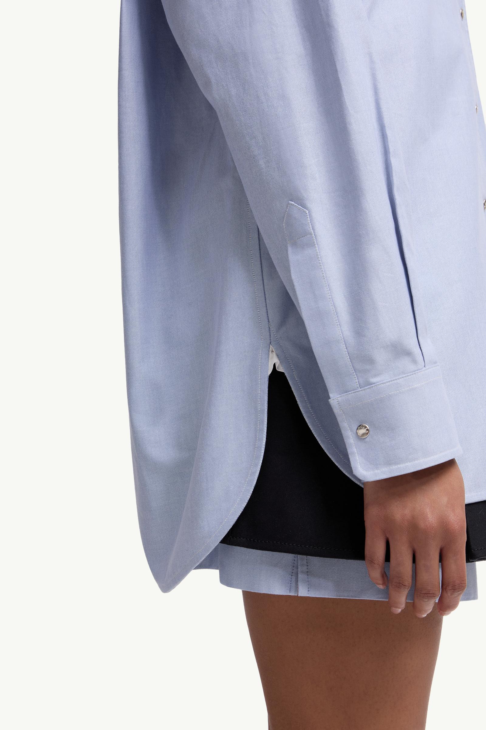 Moncler Oxford Cotton Long Sleeve Shirt Light Blue Light Blue