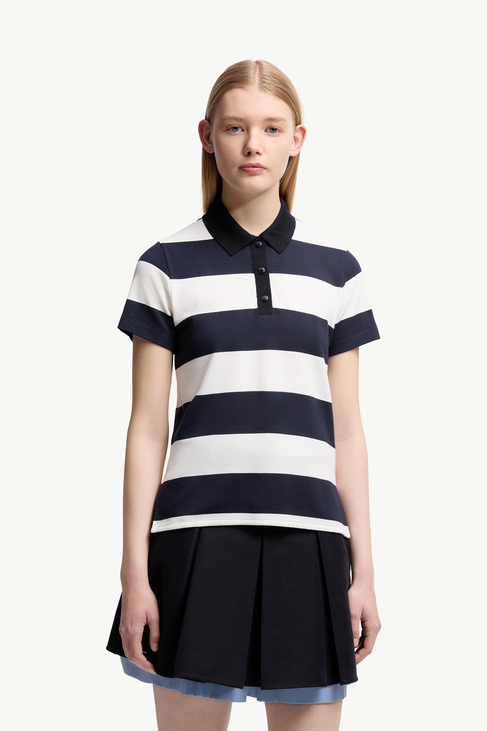 Moncler Striped Polo Shirt White & Blue White & Blue