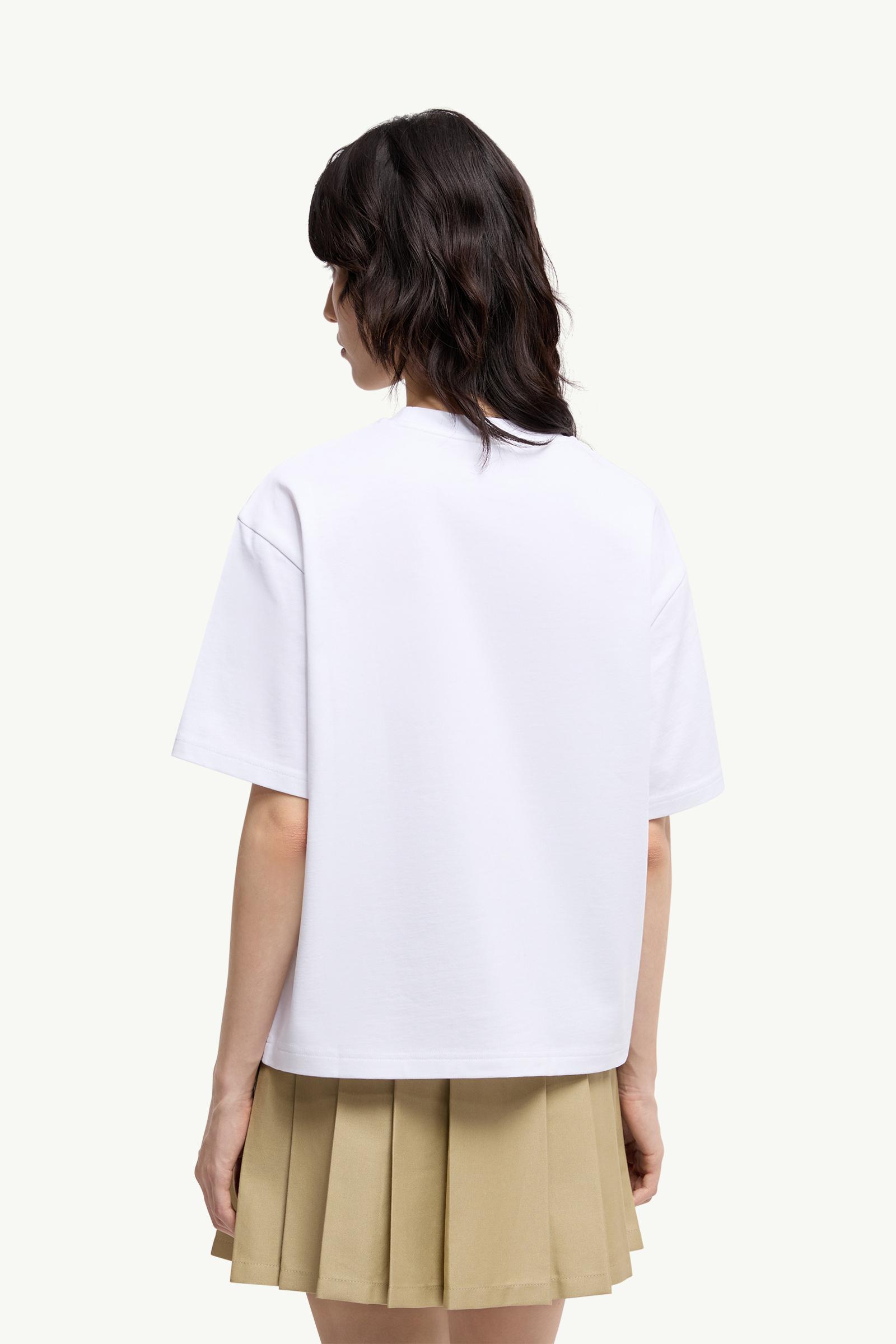 Moncler Embroidered Cherry Logo Cotton T-Shirt White White