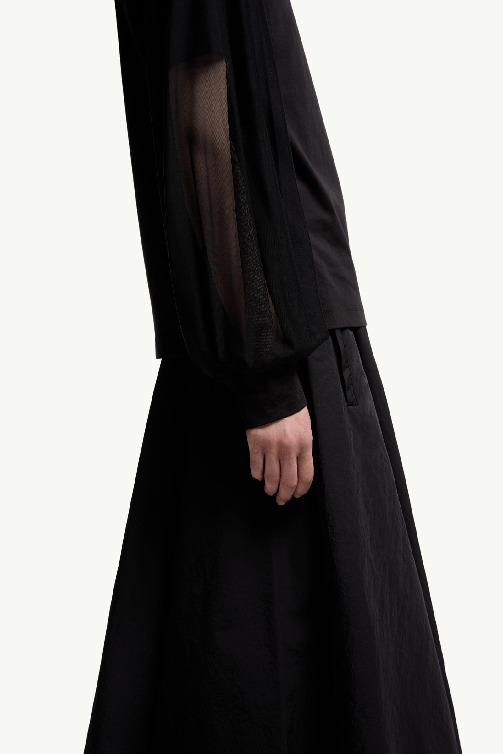 Moncler Tulle Long Sleeve Top Black Black