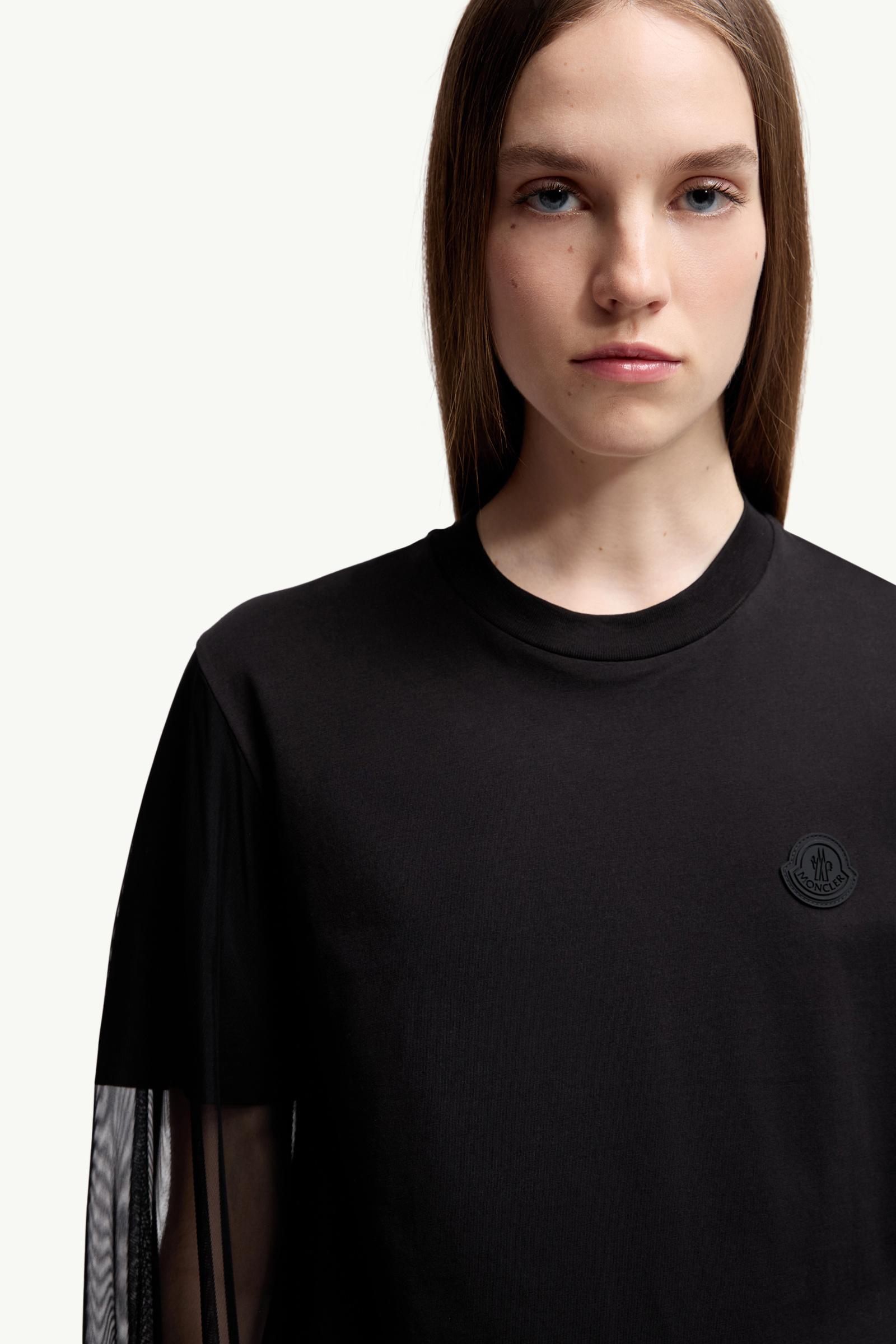 Moncler Tulle Long Sleeve Top Black Black