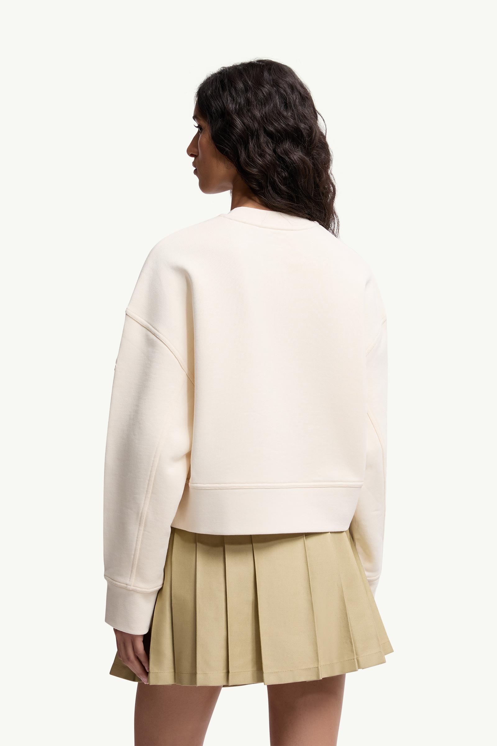 Moncler Embroidered Cotton Sweatshirt White Ivory White Ivory